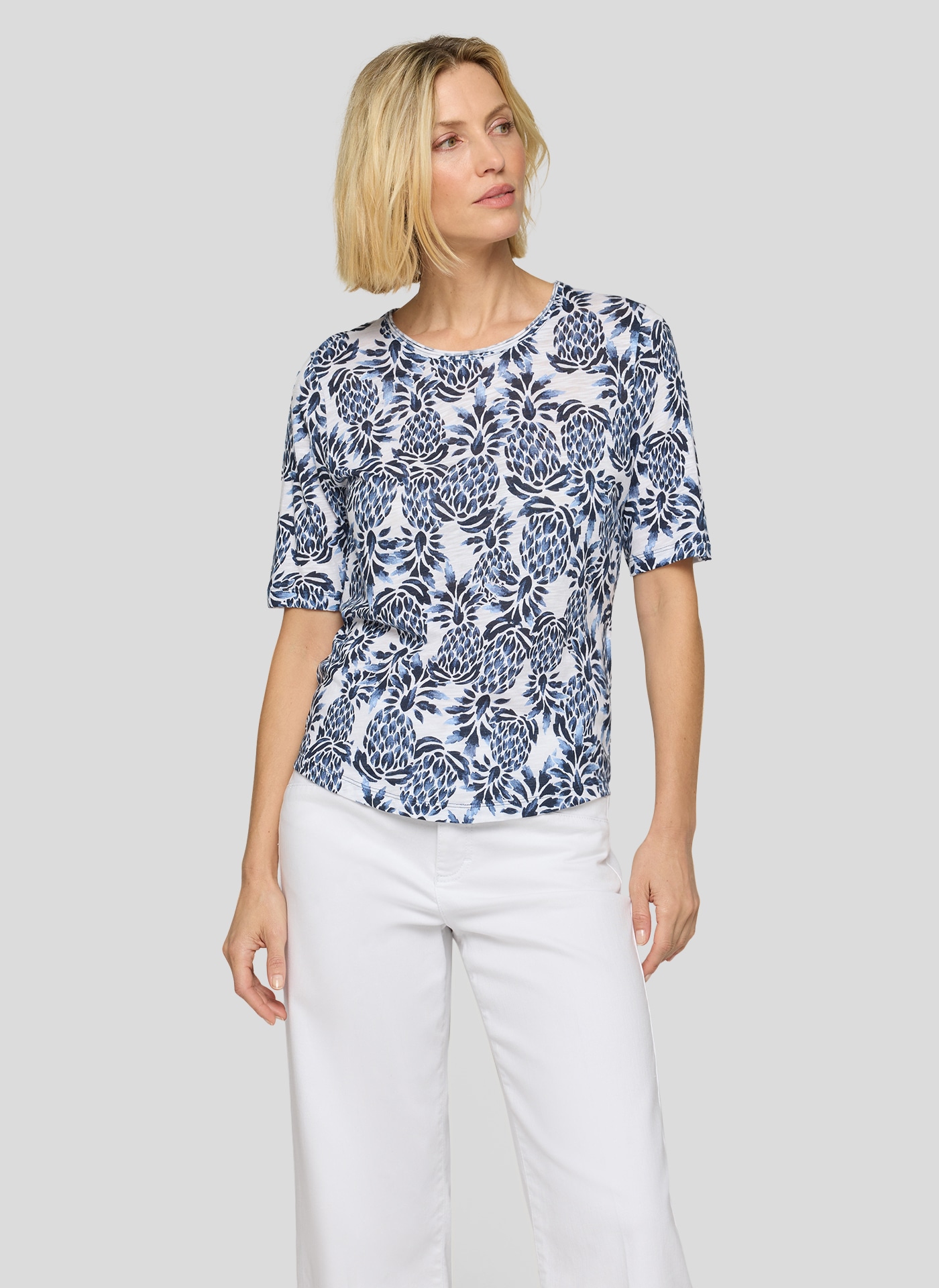 Rabe Kurzarmshirt mit Allover-Print günstig online kaufen