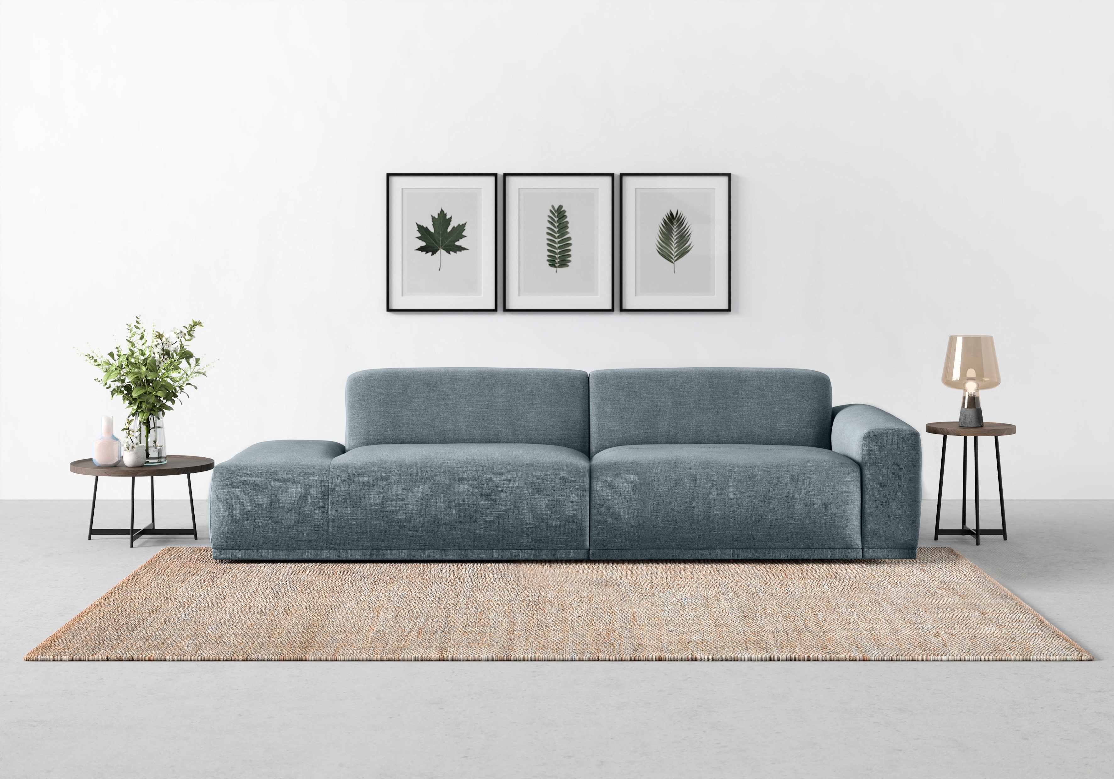 TRENDMANUFAKTUR Big-Sofa "Braga, mit hochwertigem Kaltschaum, Megasofa, Japandi-Design" modernes Big-Sofa, Couch mit hohem Sitzkomfort, 277/72/107 cm (B/H/T)