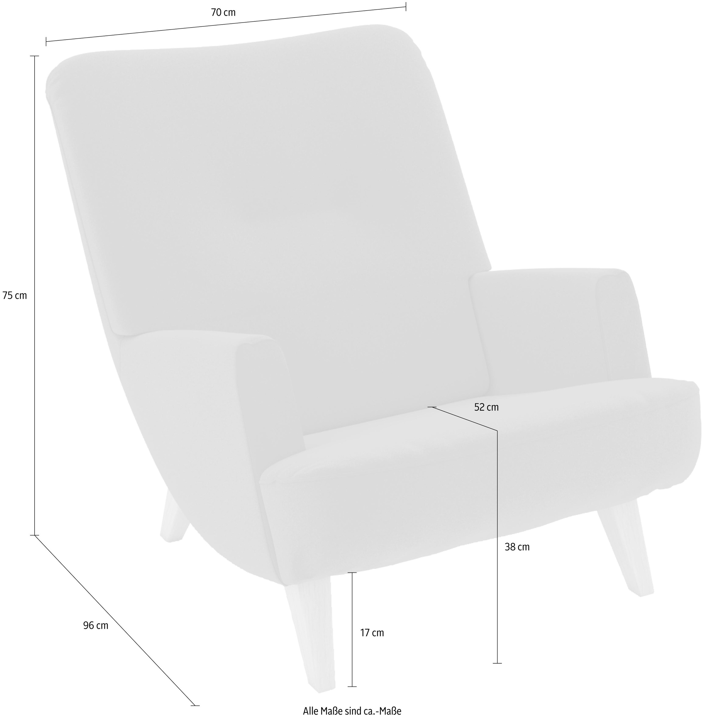 Max Winzer® Loungesessel »build-a-chair Borano außergewöhnlicher Sessel, tolle Farbkombinationen«, modern im Retrolook, zum Selbstgestalten