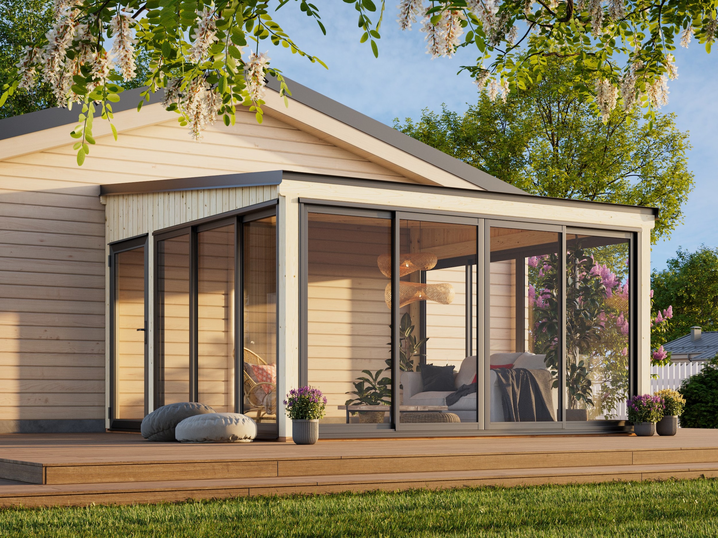 Palmako Holzpavillon »Lumi 16,6 m² Slide« BxTxH: 425x430x276 cm