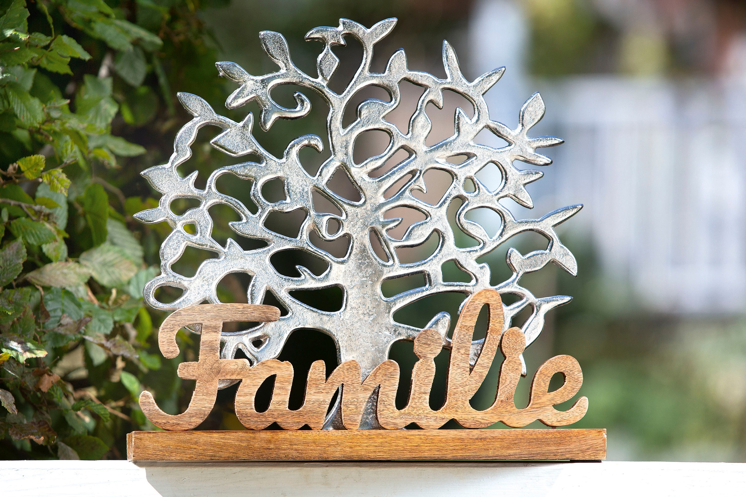 GILDE Dekofigur "Lebensbaum Familie, silber" Dekoobjekt, Höhe 41 cm, mit Sc günstig online kaufen