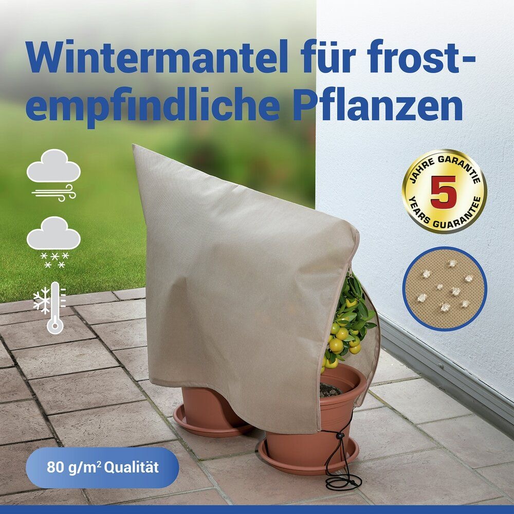 Maximex Winterschutzhaube »Pflanzenschutz-Vlies, 80x60 cm« reißfestes Vlies, mit Reißverschluss und Zugband, BxH: 80x60 cm