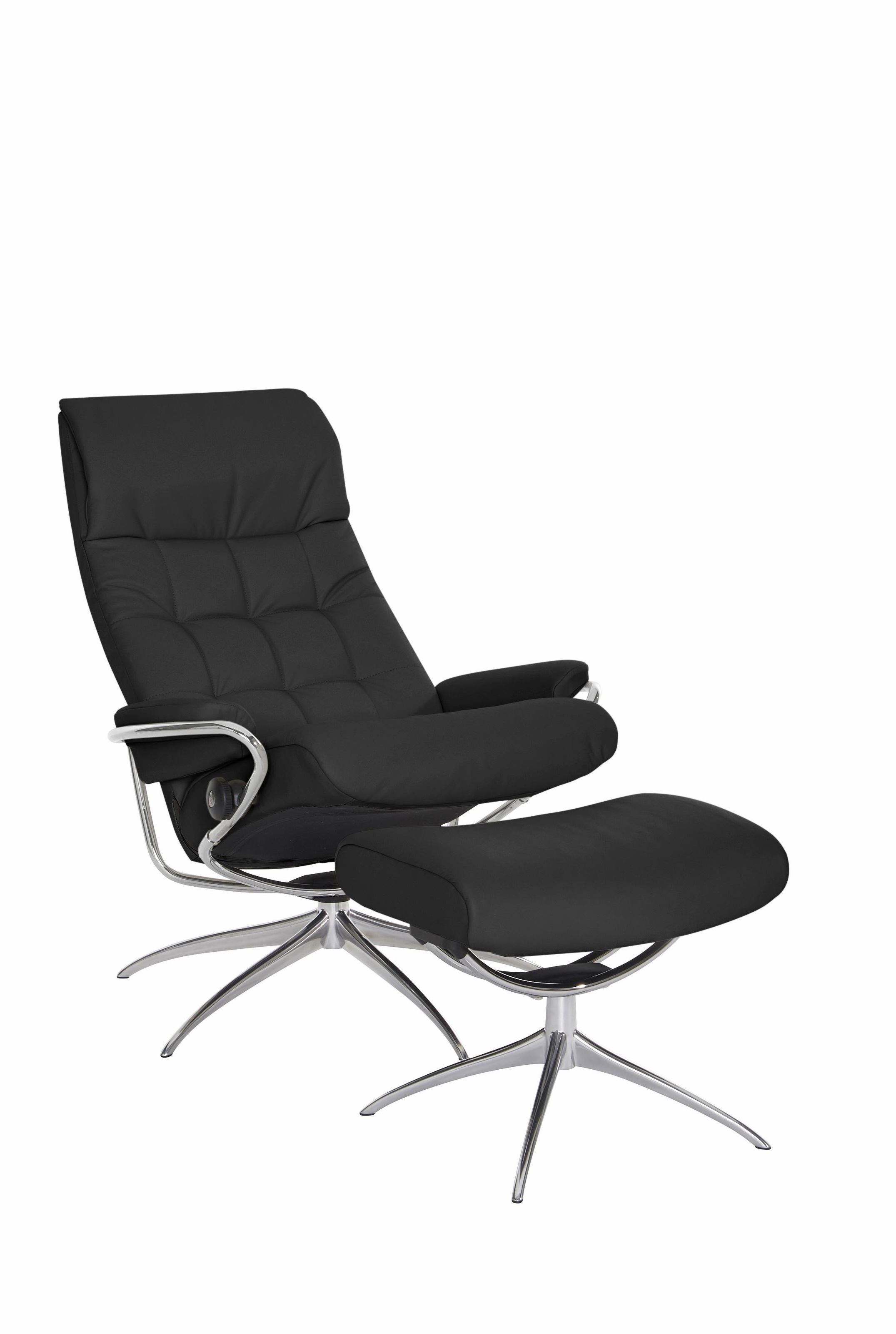 Stressless® Relaxsessel »London«, (Set, Relaxsessel mit Hocker), mit Hocker, High Back, mit Star Base, Gestell Chrom