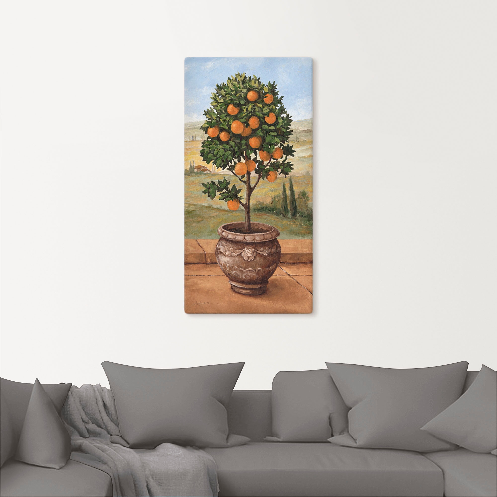 Artland Wandbild »Orangenbaum«, Bäume, (1 St.), als Leinwandbild, Wandaufkleber in verschied. Größen