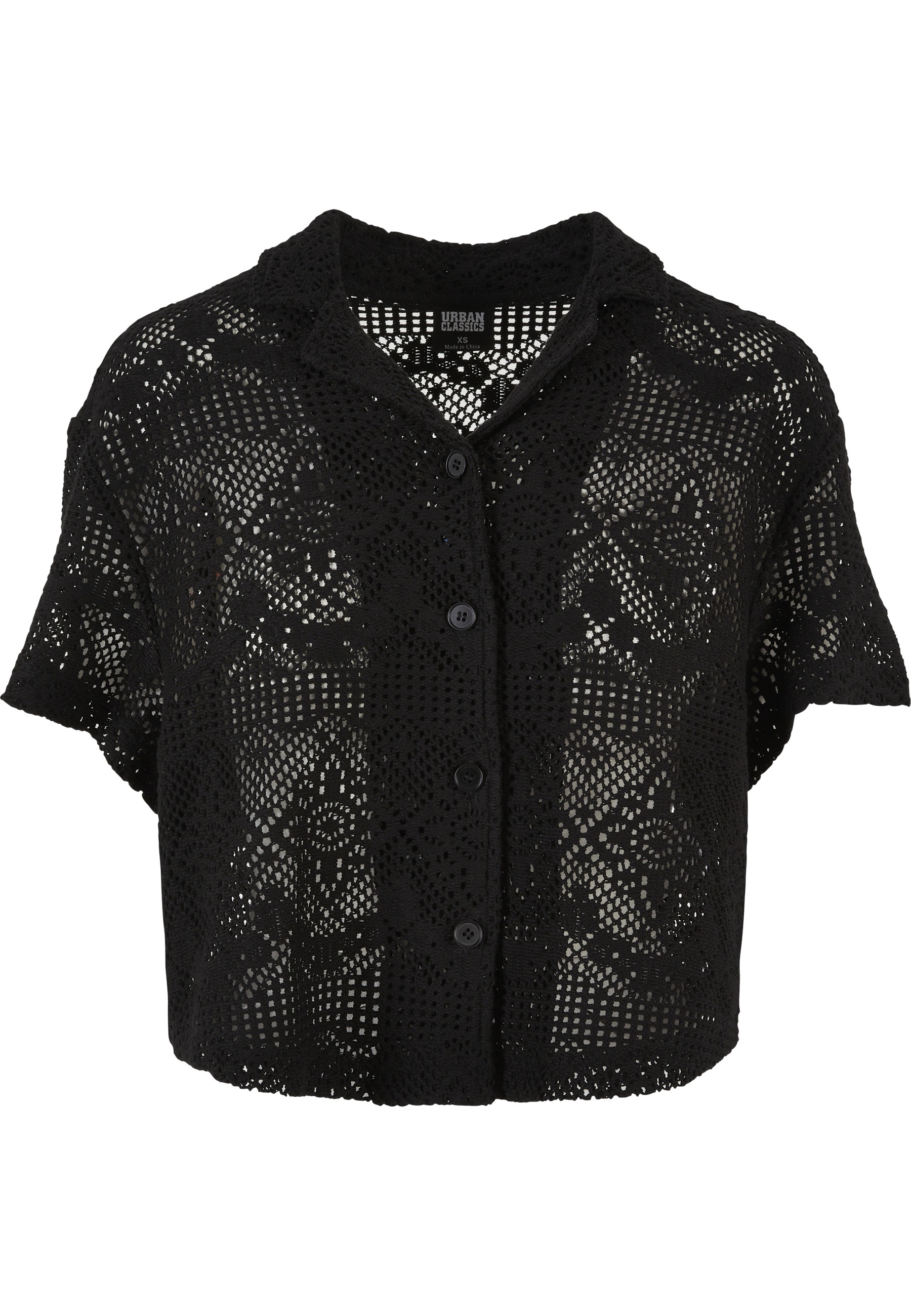 URBAN CLASSICS Blusenshirt "Urban Classics Damen Ladies Crochet Lace Resort günstig online kaufen