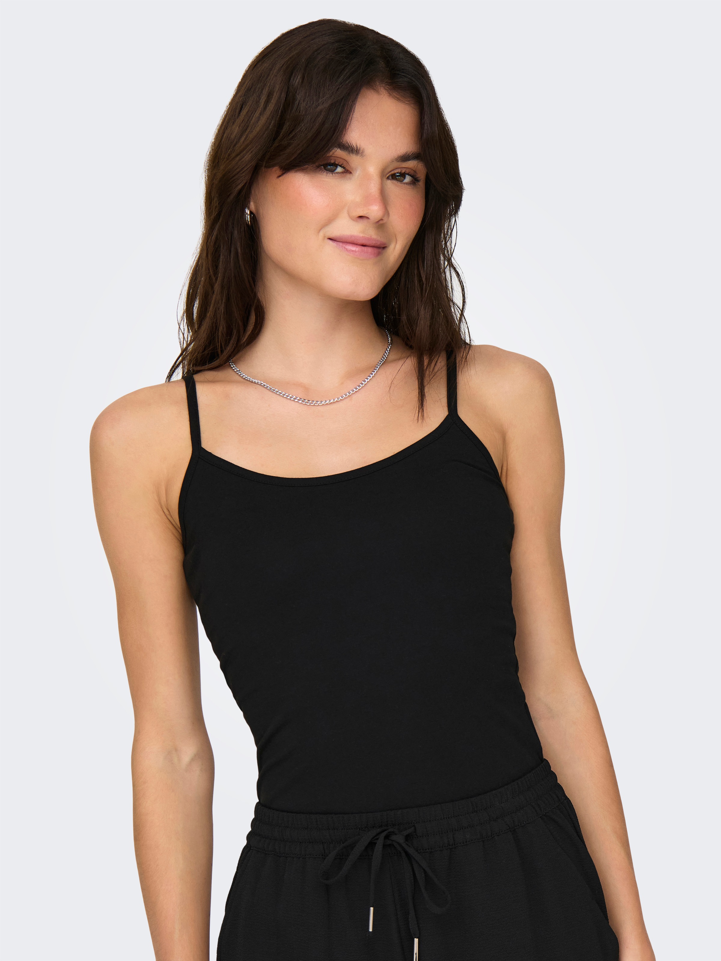 Thumbnail - ONLY Spaghettitop "ONLLOVE – Spaghettitops im Doppelpack mit elastischem Tragekomfort" Packung, 2 Stk. Baumwollmischung,...