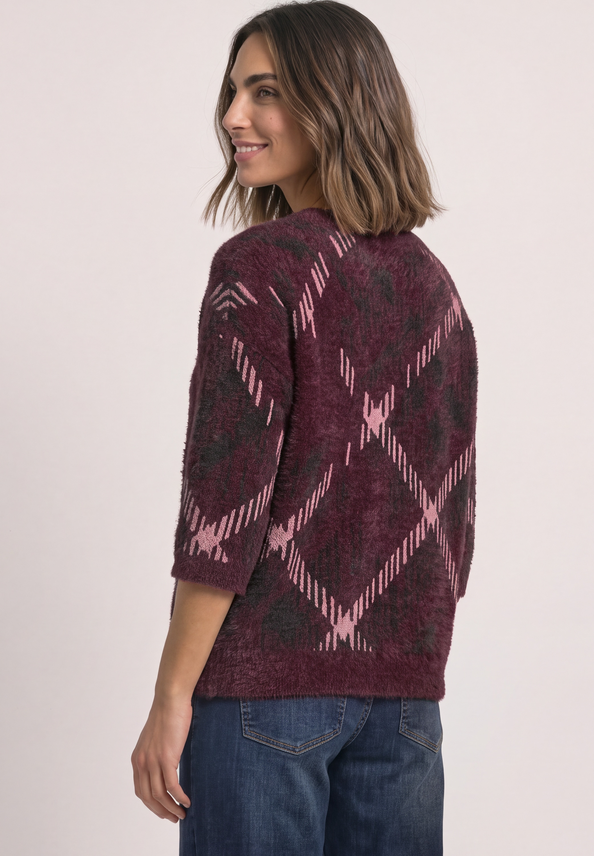 STREET ONE Kurzarmpullover mit Federgarn
