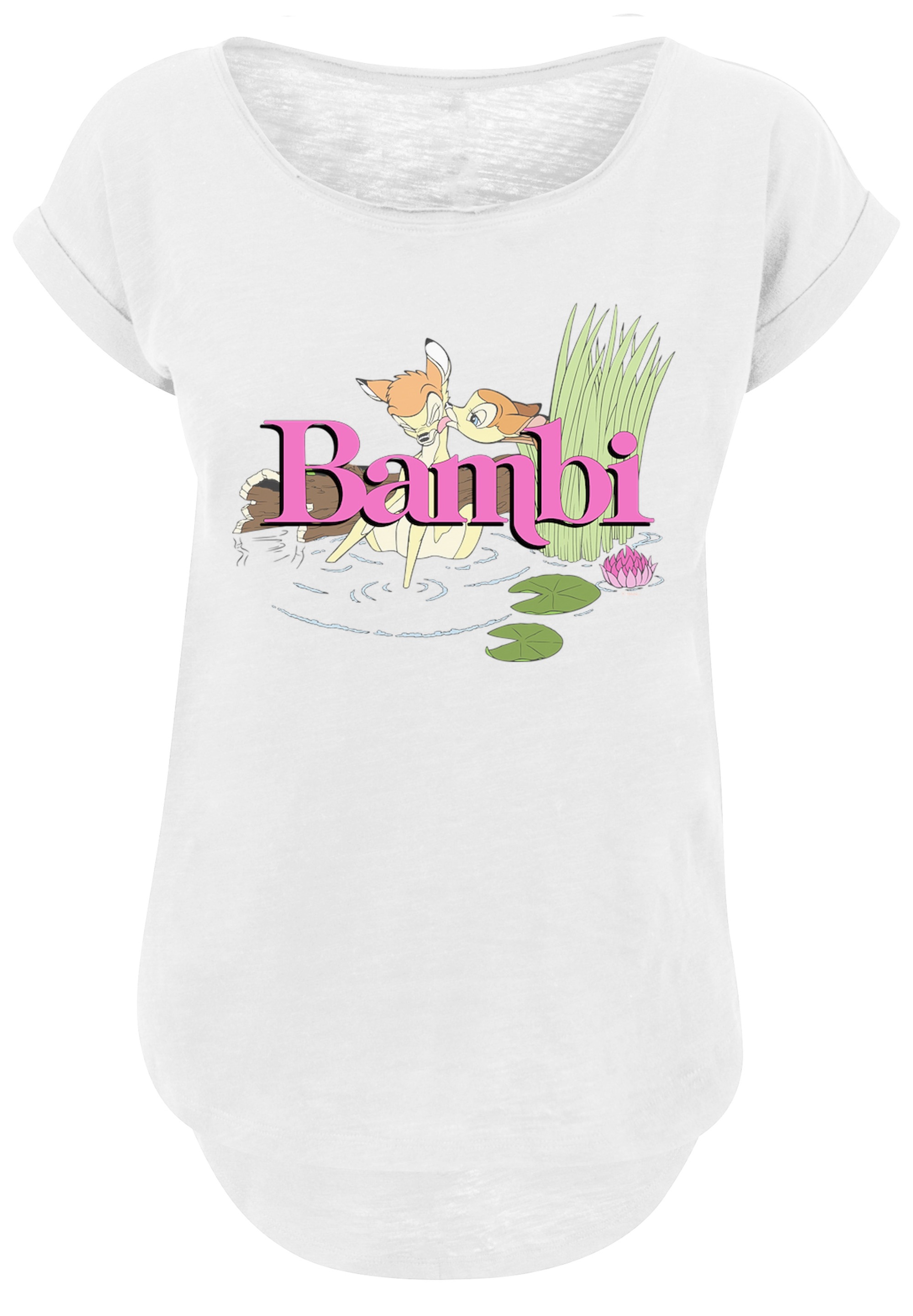 F4NT4STIC T-Shirt »Long Cut T-Shirt Disney Bambi Kiss«, Damen,Premium Merch,Lang,Longshirt,Bedruckt