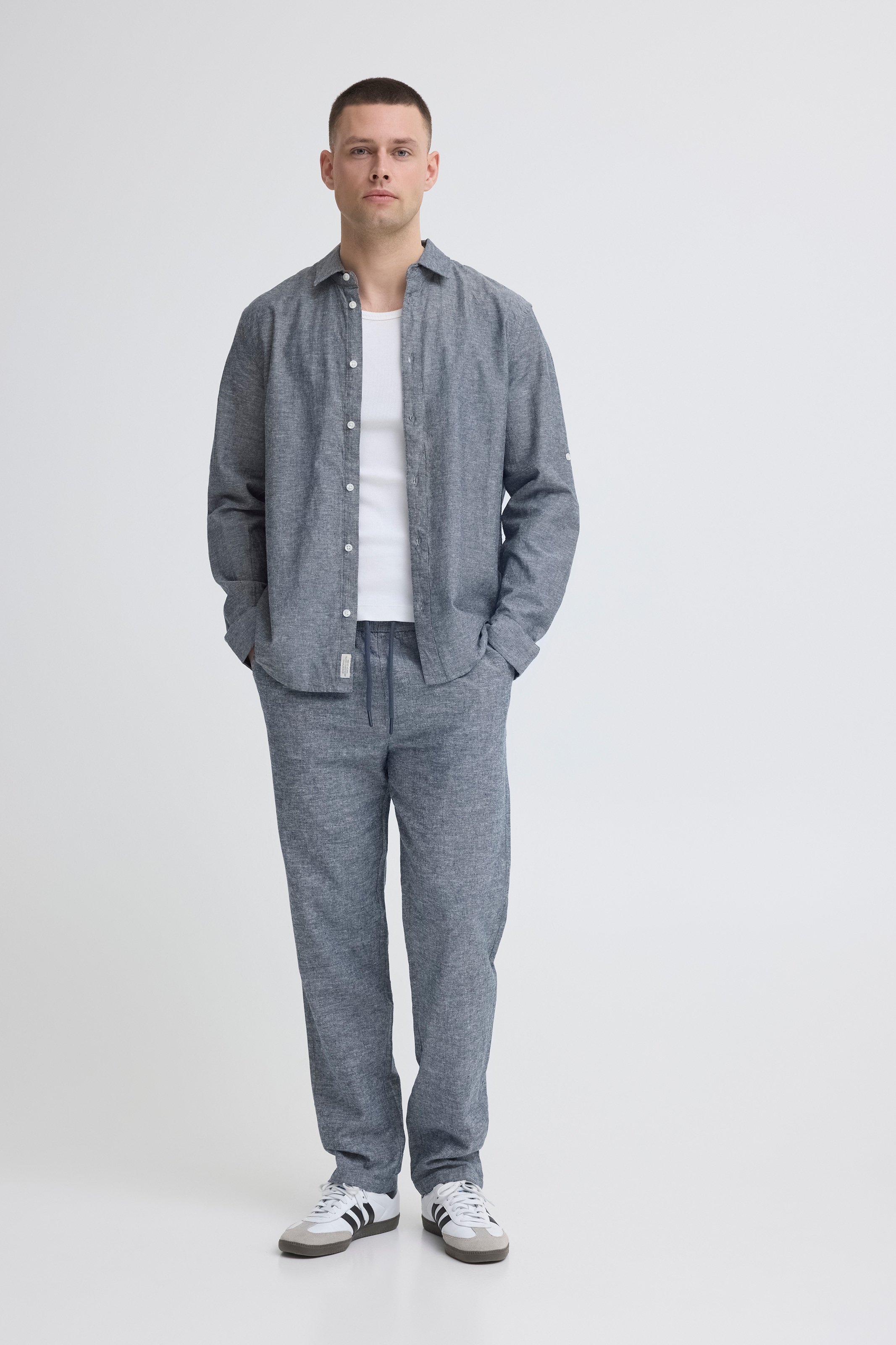 Blend Langarmhemd »BHABAN SHIRT PP NOOS« mit normalem Hemdkragen, Regular Fit, mit Leinen