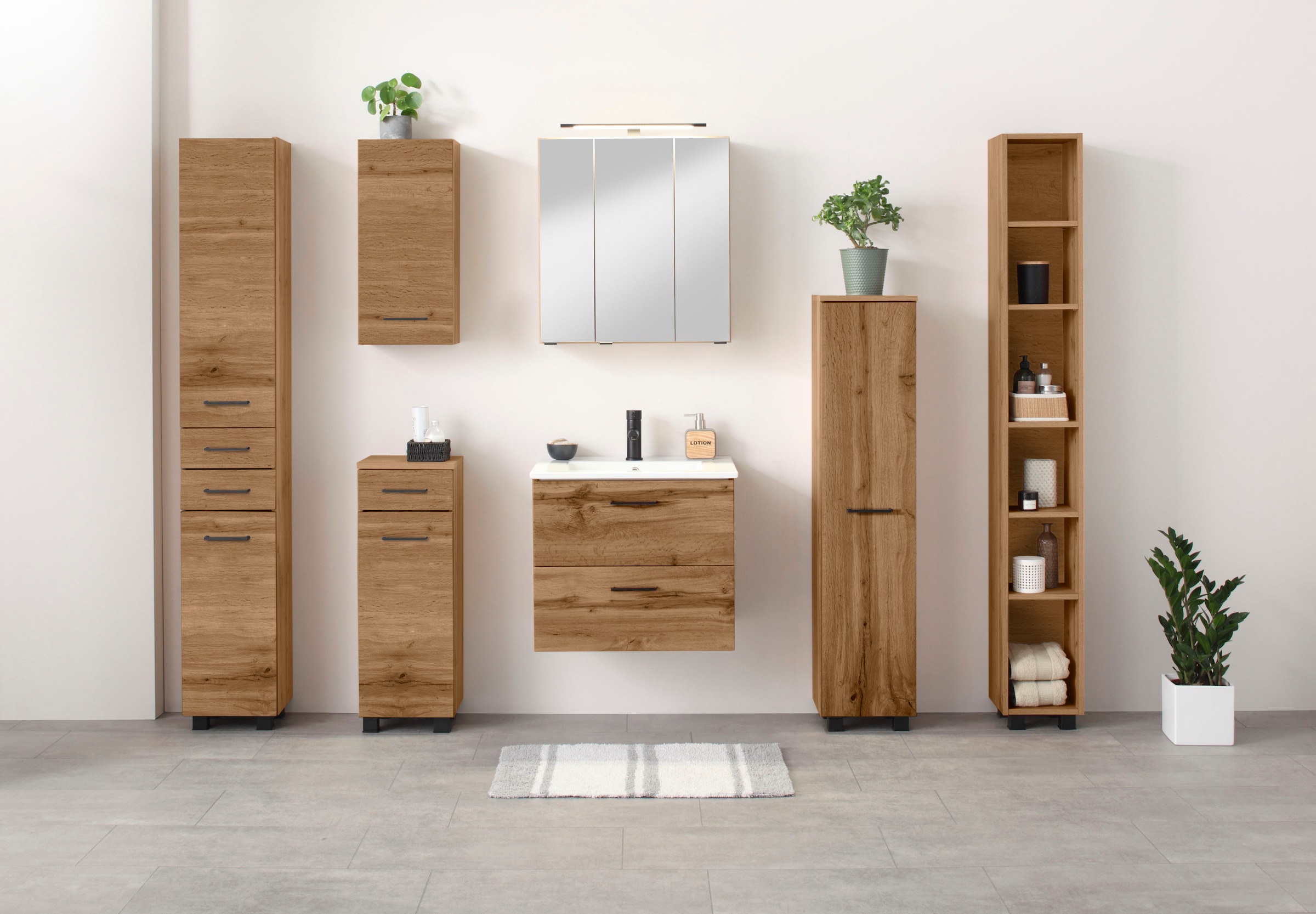 welltime Hängeschrank »Trento, verschiedene Ausführungen und Farben«, Badmöbel, Breite 30 cm, 1 Tür, 2 Einlegeböden, Made in Germany