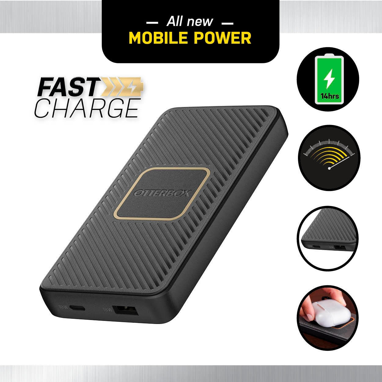 Otterbox Powerbank »Fast Charge Qi Wireless«, 15000 mAh