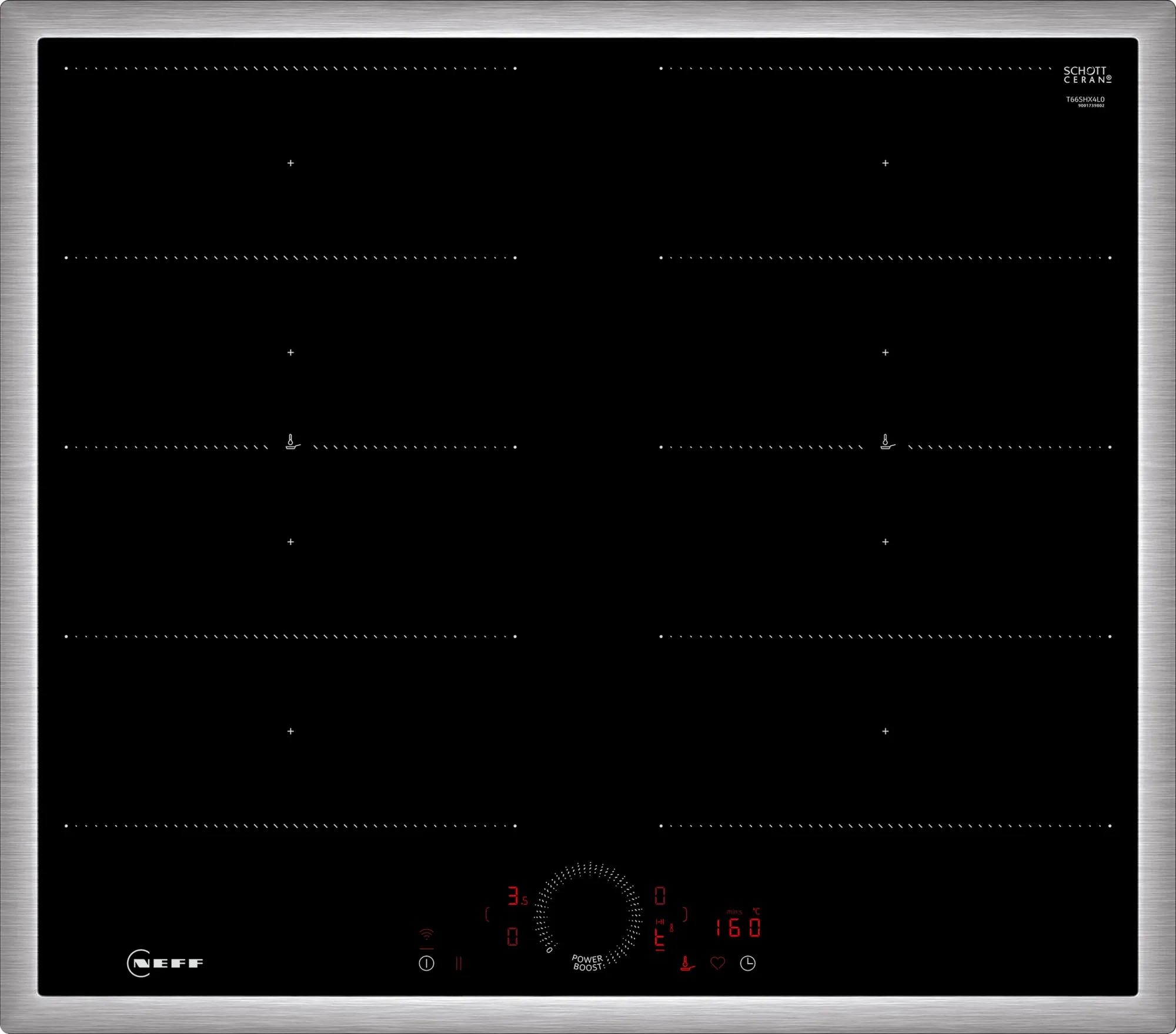 NEFF Flex-Induktions-Kochfeld von SCHOTT CERAN "T66SHX4L0", mit virtueller Twist Touch Bedienung