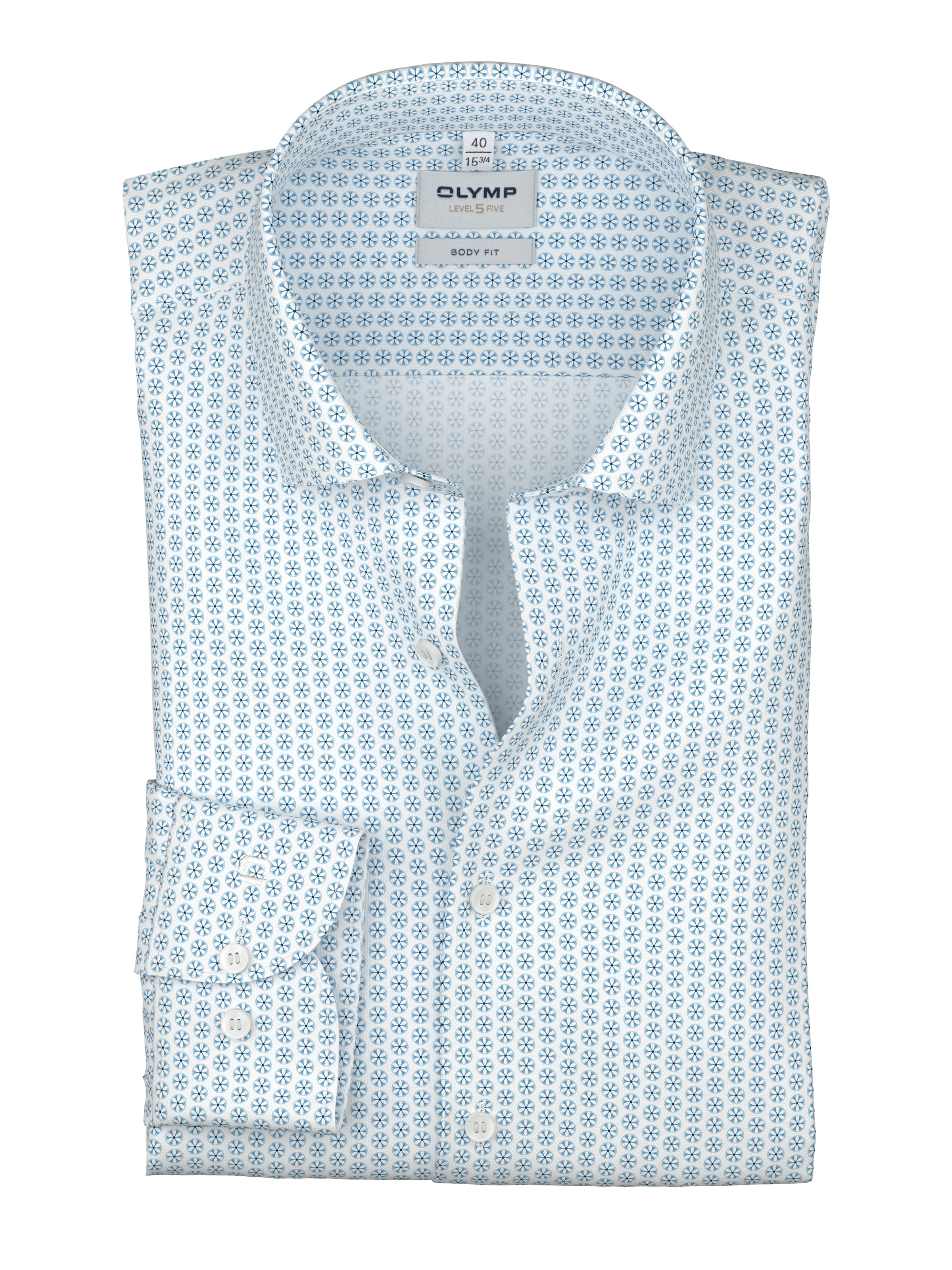 OLYMP Langarmhemd »Level Five« Businesshemd, boby fit,  Kentkragen, gemustert