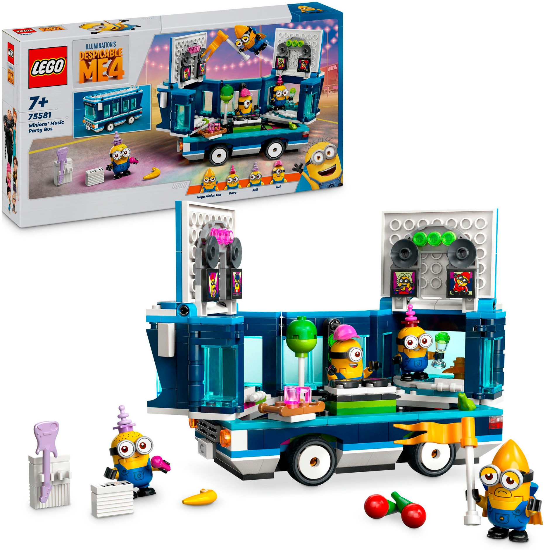 Konstruktionsspielsteine »Minions und der Party Bus (75581), LEGO Despicable Me«, (379...