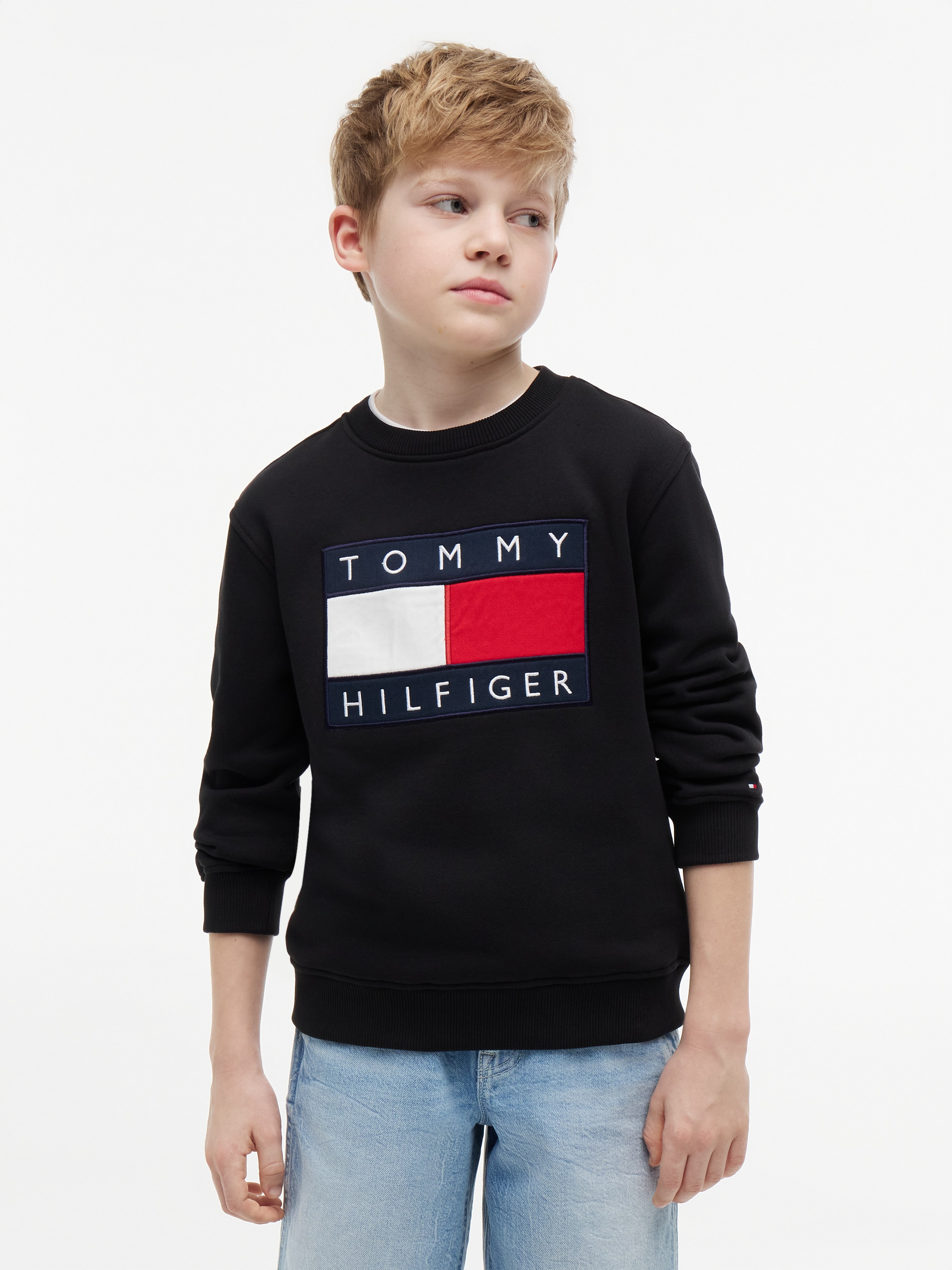 Tommy Hilfiger Sweatshirt, Regular Fit, Kinder bis 16 Jahre, Logo-Applikation