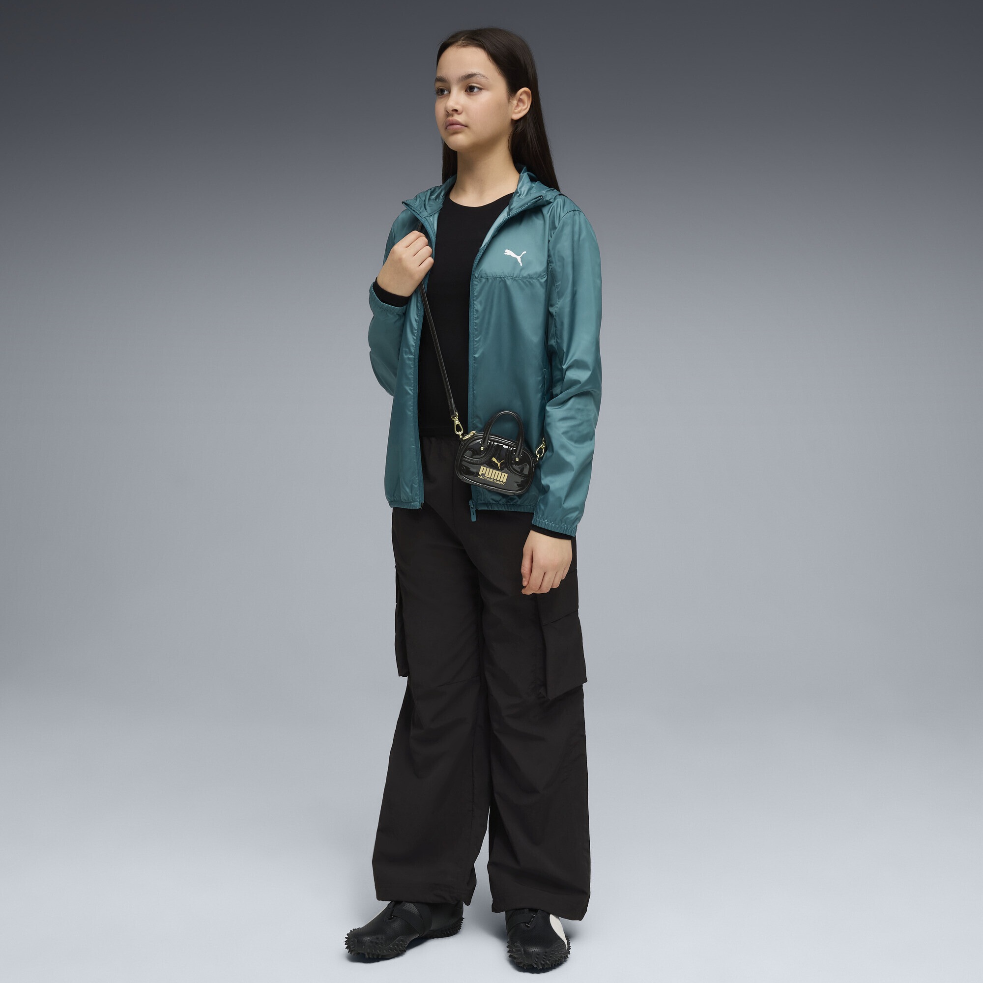Windbreaker PUMA "Essentials Regular Windjacke Jugendliche", Mädchen, Gr. 122, emerald ice grün, Obermaterial: 100% Polyester; Taschenfutter: 100% Polyester, Jacken Windbreaker 3