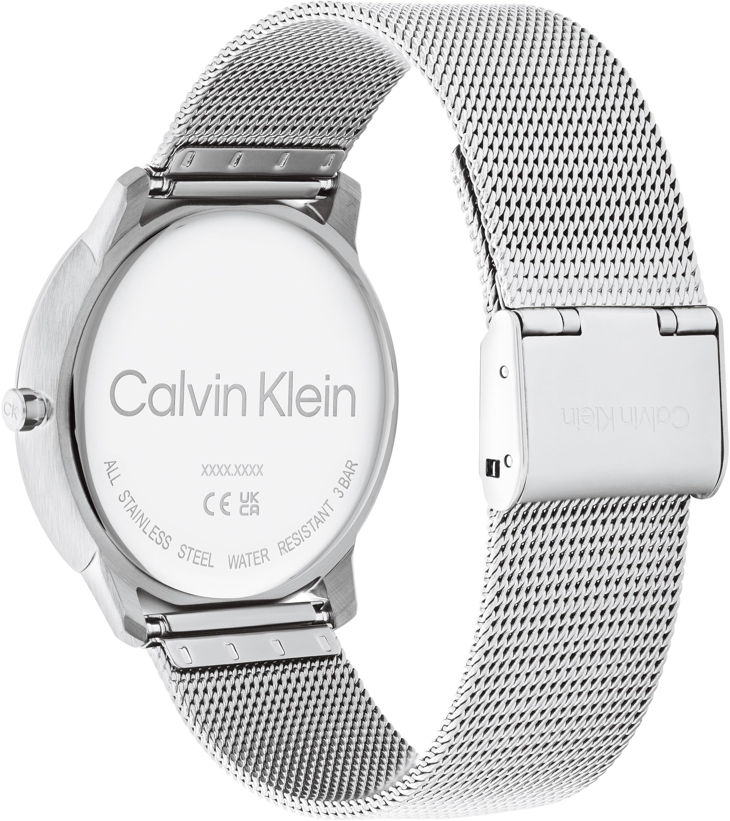 Calvin Klein Quarzuhr »CK ICONIC 40 mm«, Armbanduhr, Damenuhr, Herrenuhr, Edelstahlarmband, analog
