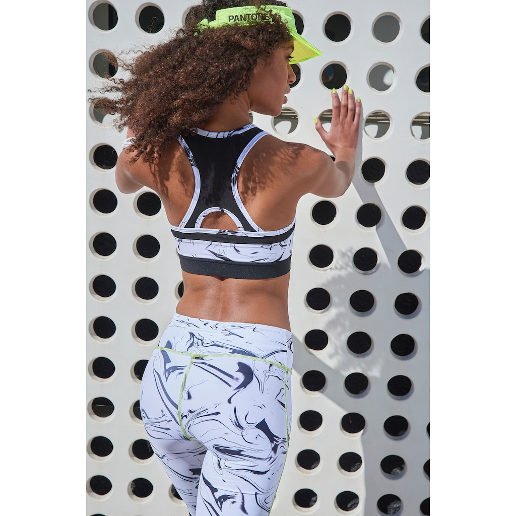 LASCANA ACTIVE Funktionsshirt »-Sporttop White Marble«