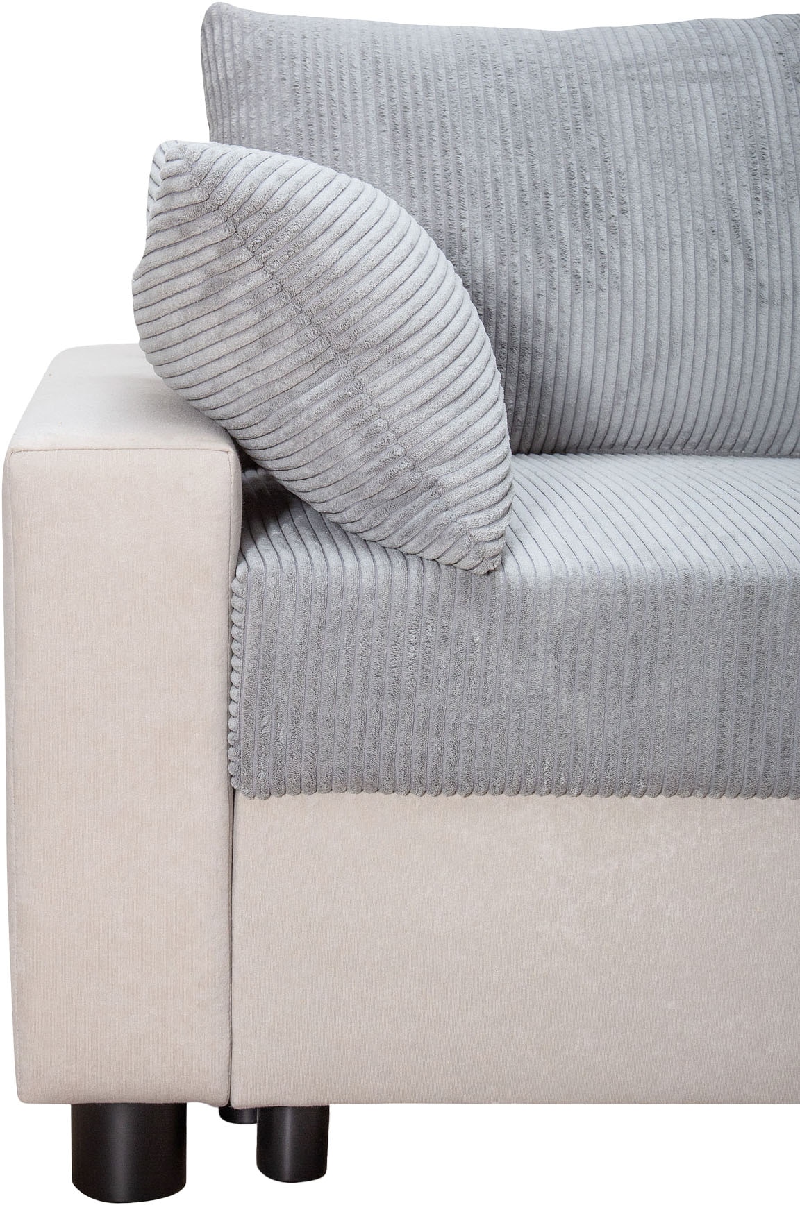 COLLECTION AB Ecksofa »Parma L-Form«, mit Schlaffunktion und Bettkasten, inklusive Kissen, Bonellfederkern