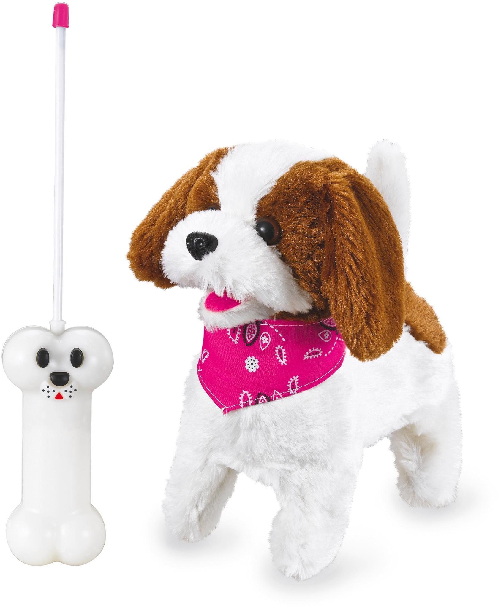 JAMARA Kinder RC-Tier "JAMARA KIDS Plüschhund Lucky, 27 MHz", braun, Plüsch, B:11cm H:21cm, Fernlenkfahrzeuge