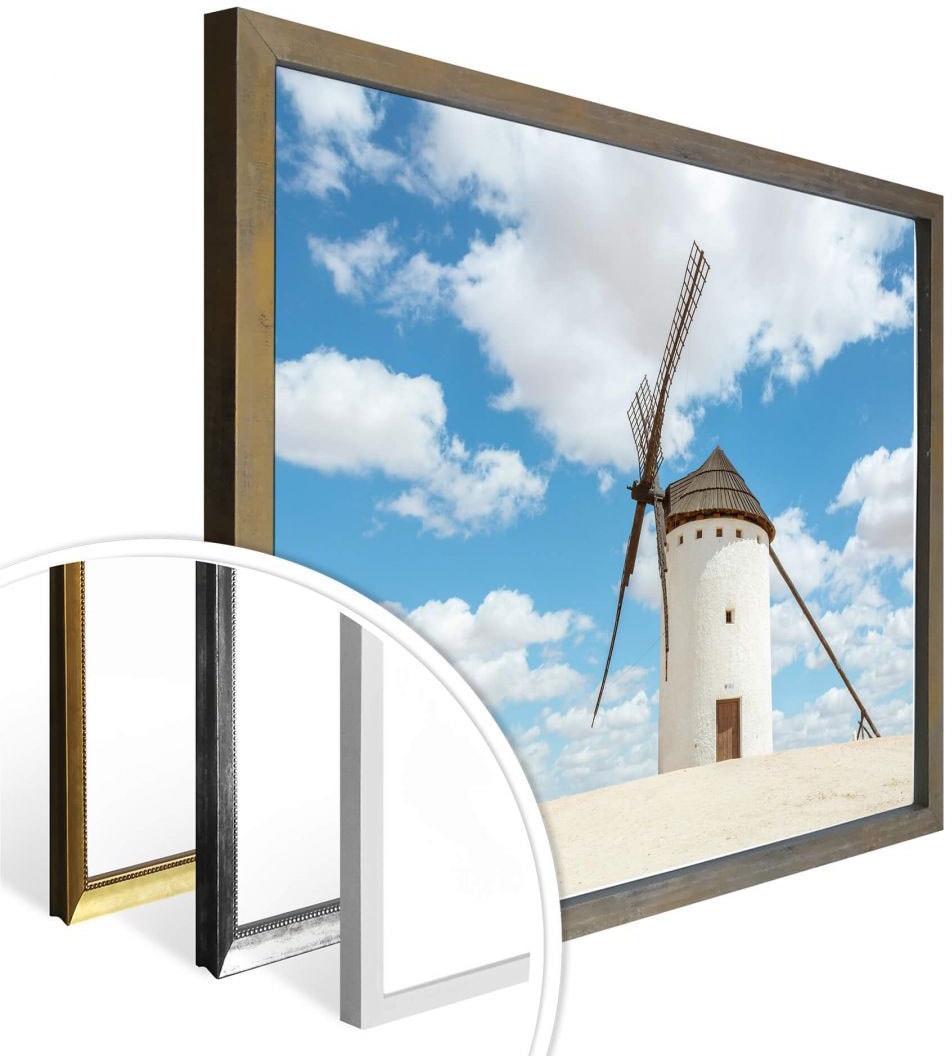 Wall-Art Poster »Windmühlen Don Quijote Spanien«, Gebäude, (1 St.), Poster,  Wandbild, Bild, Wandposter bestellen | BAUR