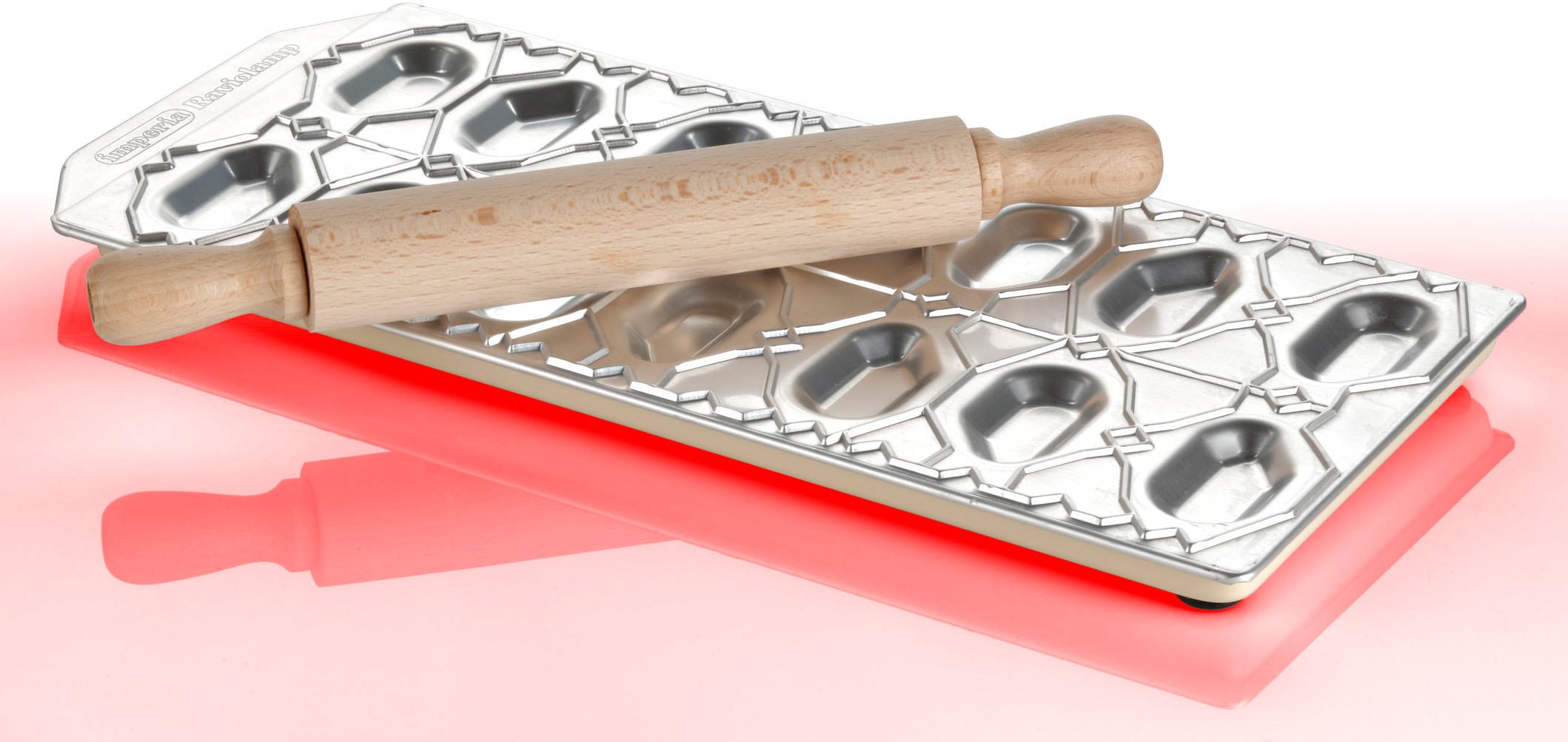 imperia 1100000002199 für 14 "Ravioli Pesciolini", inkl. Teigrolle, Aluminium