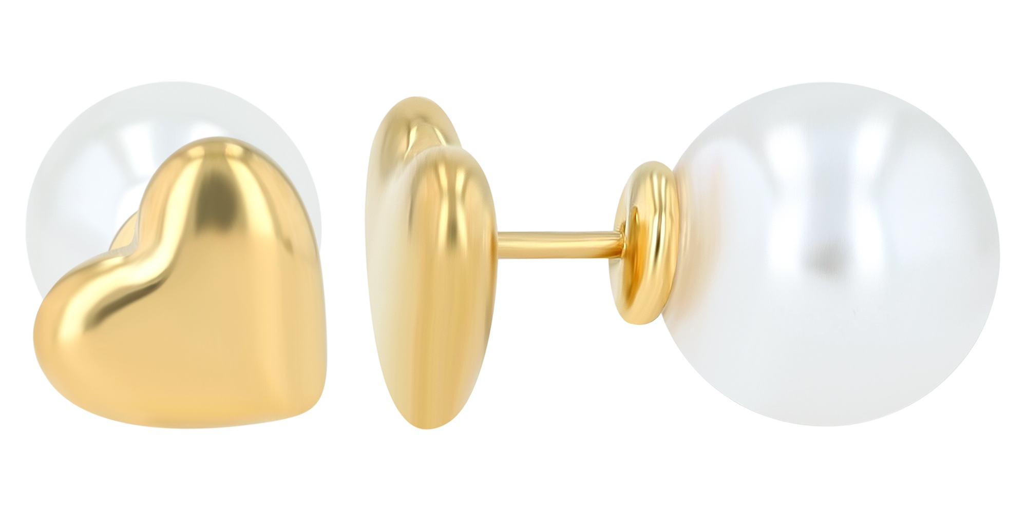 Adelia´s Paar Ohrhänger »Damen Ohrringe – Ohrstecker Herz aus Edelstahl mit Perle« Zum Verschenken – passend für viele Anlässe