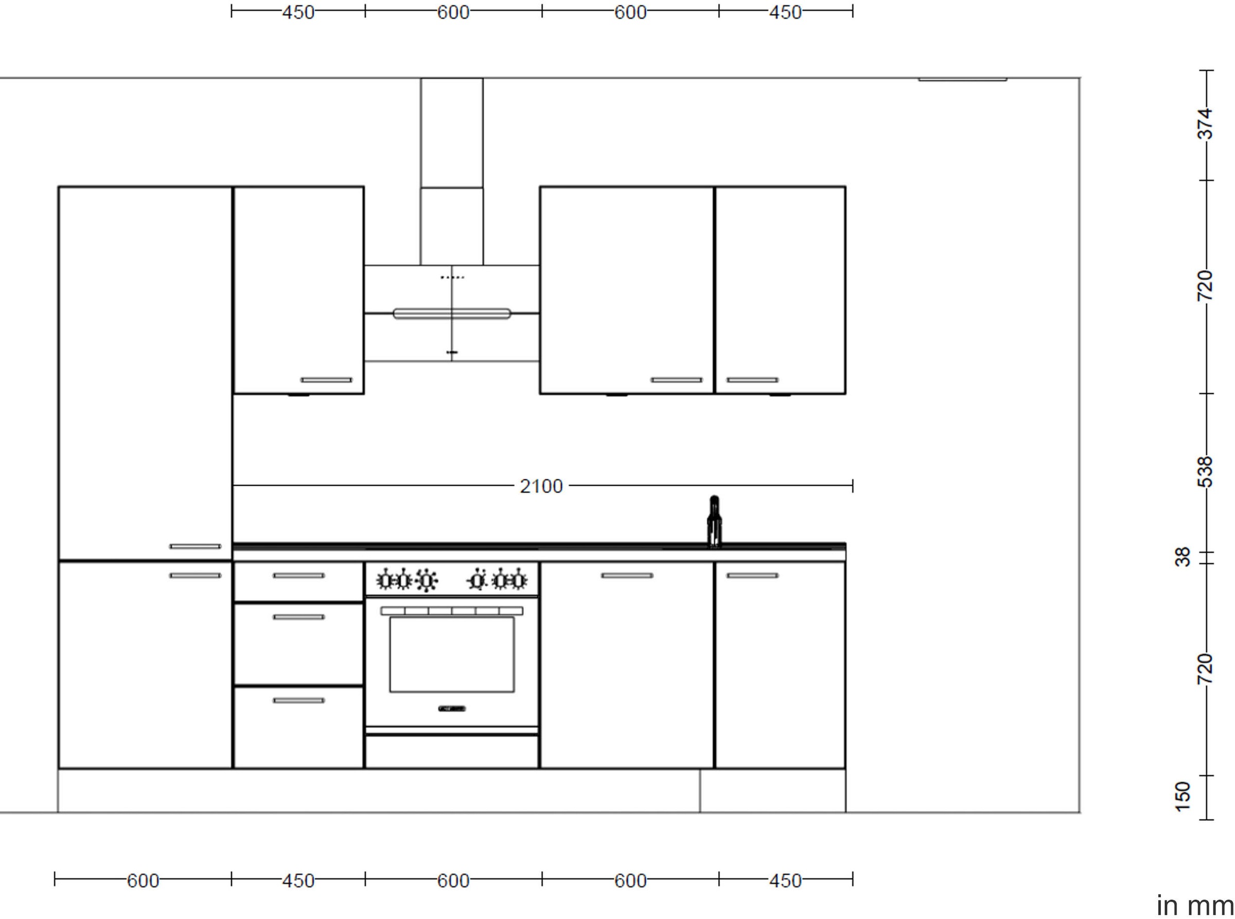 nobilia® Küchenzeile »"Riva II"«, vormontiert, Ausrichtung wählbar, Breite 270 cm, wahlw. mit E-Geräten