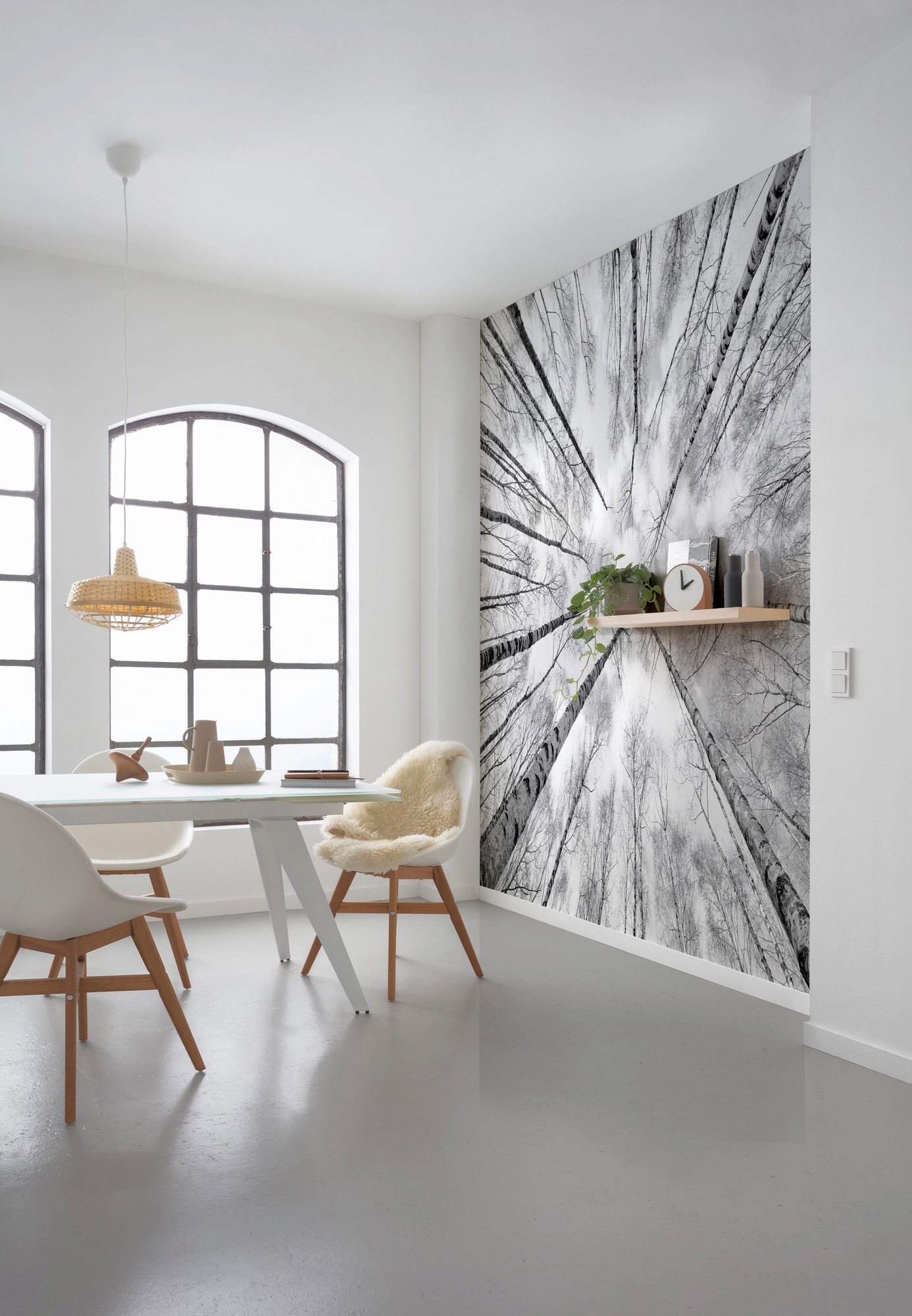 Komar Vliestapete »Digitaldruck Vlies - Weiss-Blau - Größe 450 x 280 cm«, bedruckt, Wohnzimmer, Schlafzimmer