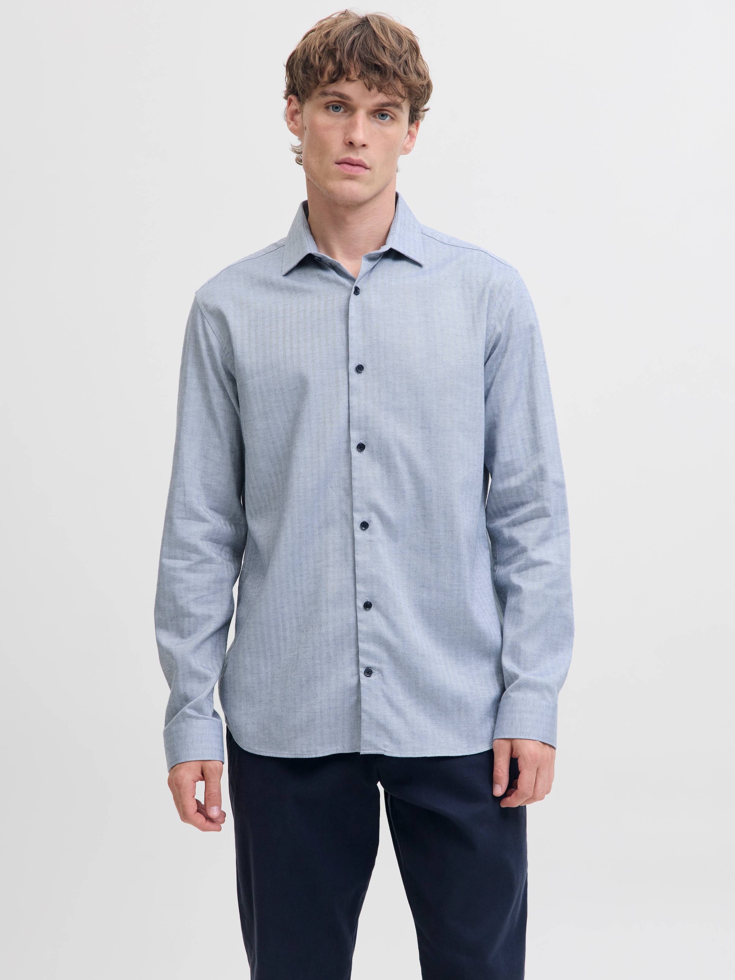 Jack & Jones Langarmhemd "JPRBLAPARKER MELANGE L/S SHIRT BF" günstig online kaufen