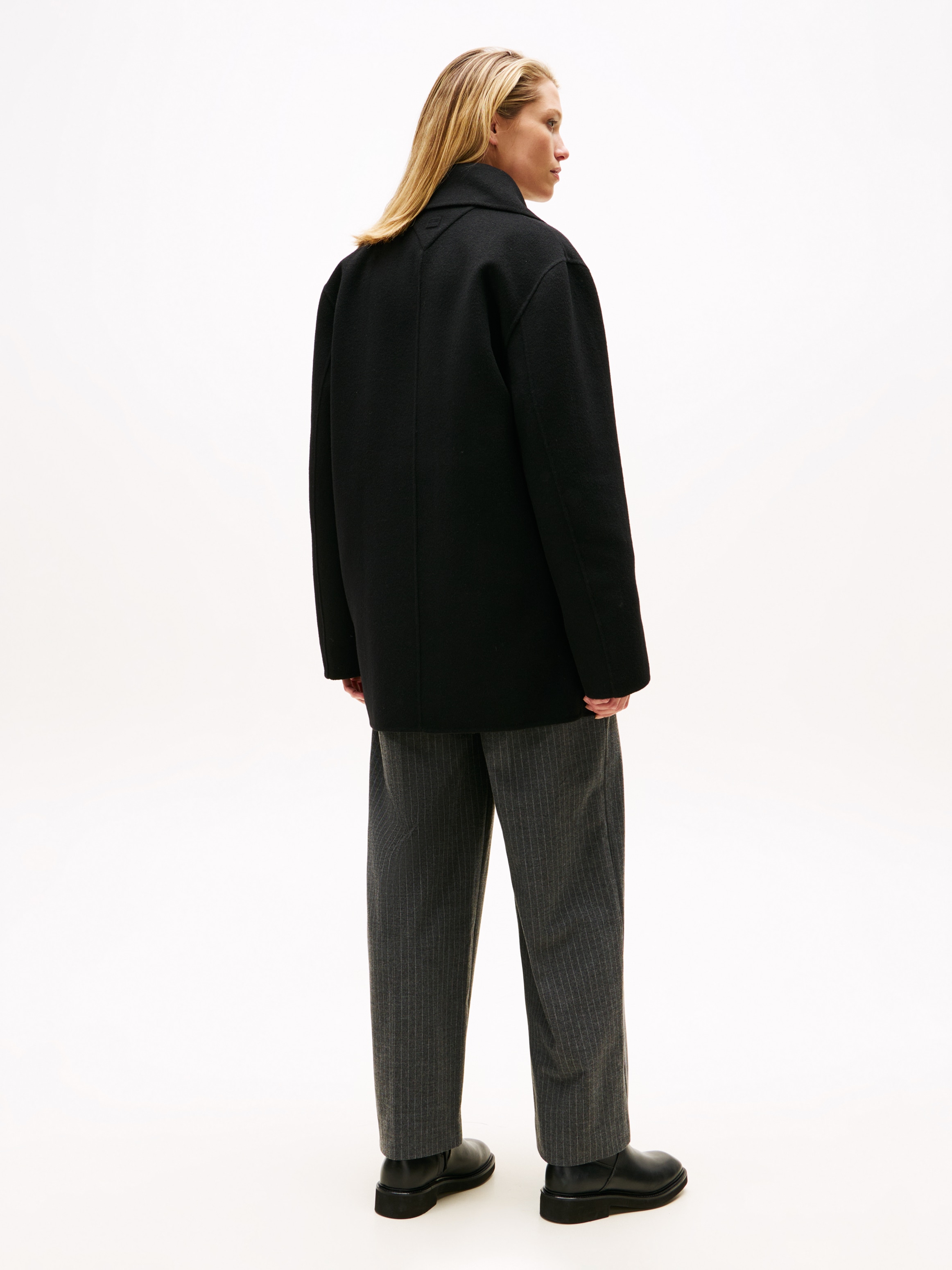 Tommy Hilfiger Kurzmantel »DF WOOL BLEND REG PEACOAT«, aus reiner Wolle
