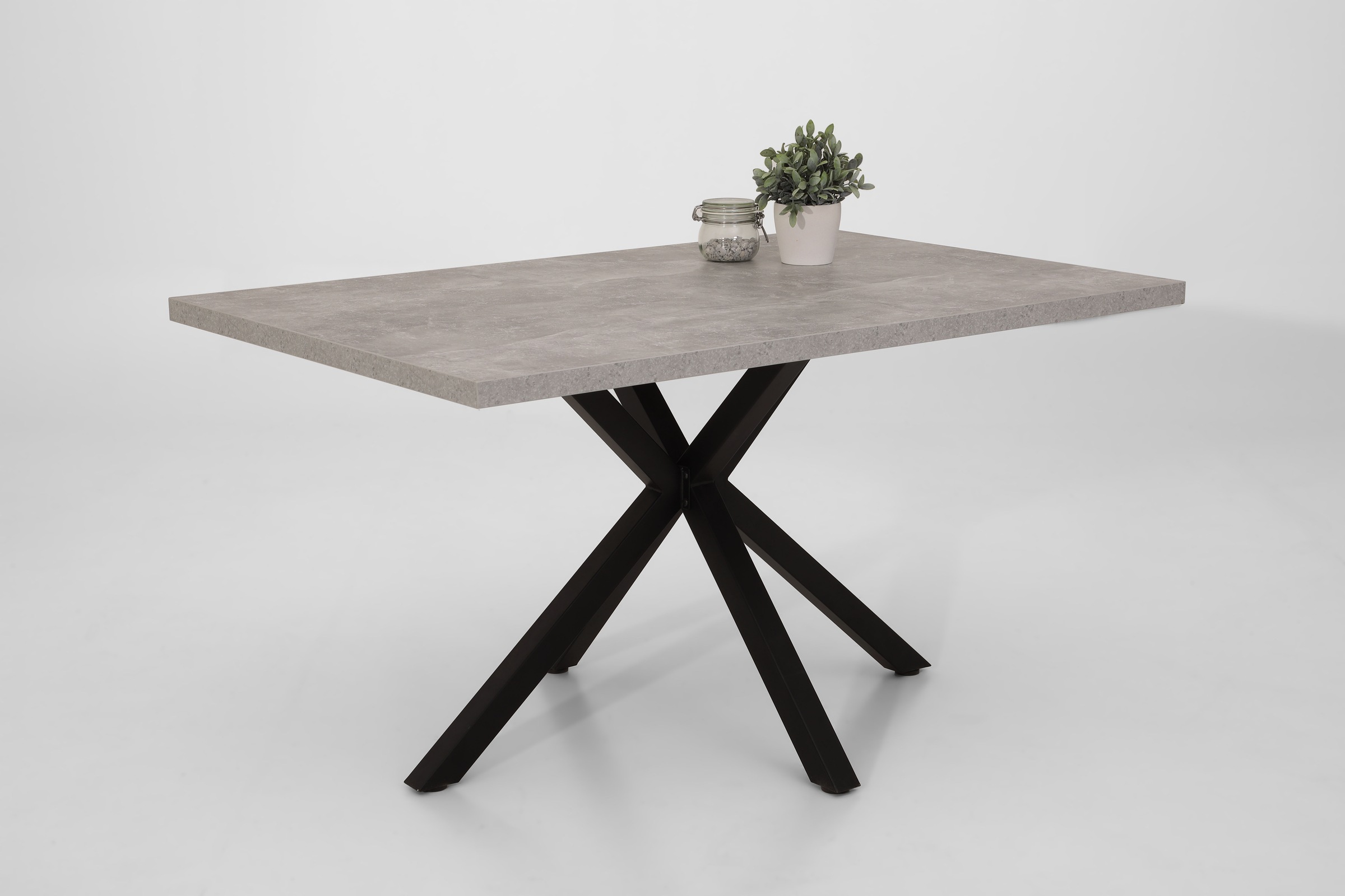 HELA Essgruppe "SPREE" 4 Stk. tlg. Esstisch 140x90 cm mit Dickkante, Microf günstig online kaufen