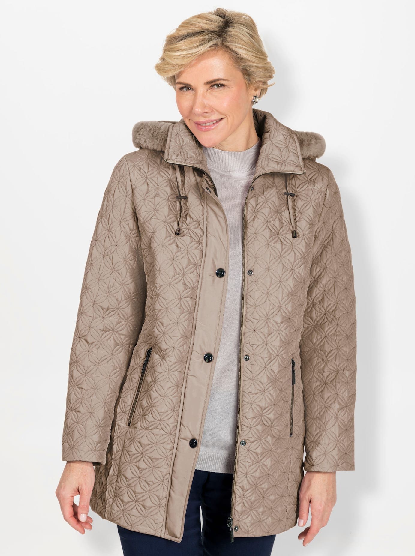 Classic Steppjacke, mit Kapuze