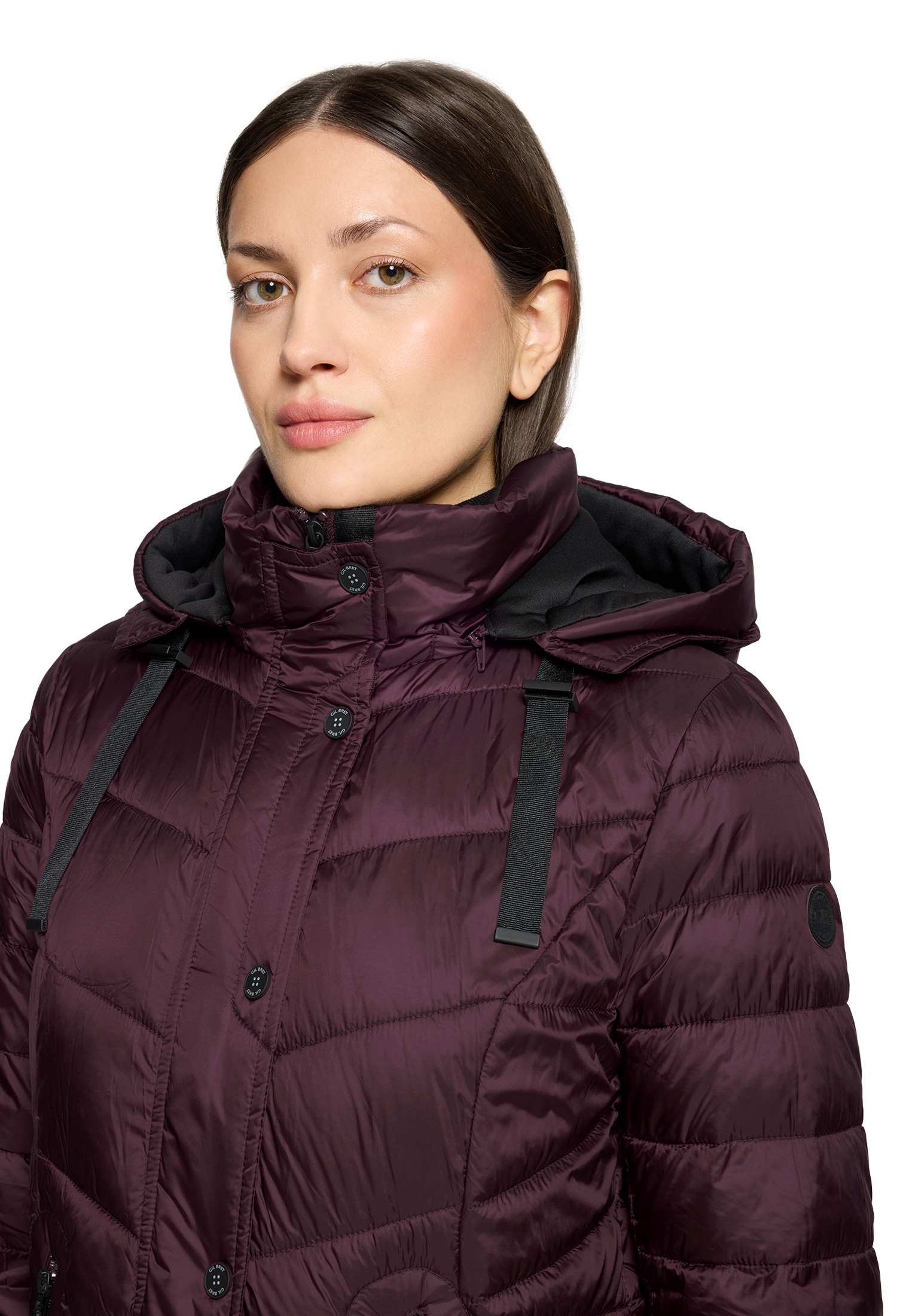 Gil Bret Steppjacke mit Kapuze mit abnehmbarer Kapuze und verdecktem Reißverschluss
