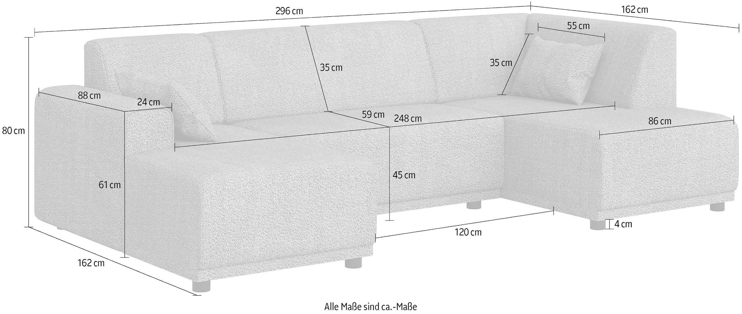 Home affaire sofa »TAMMO« U-Form