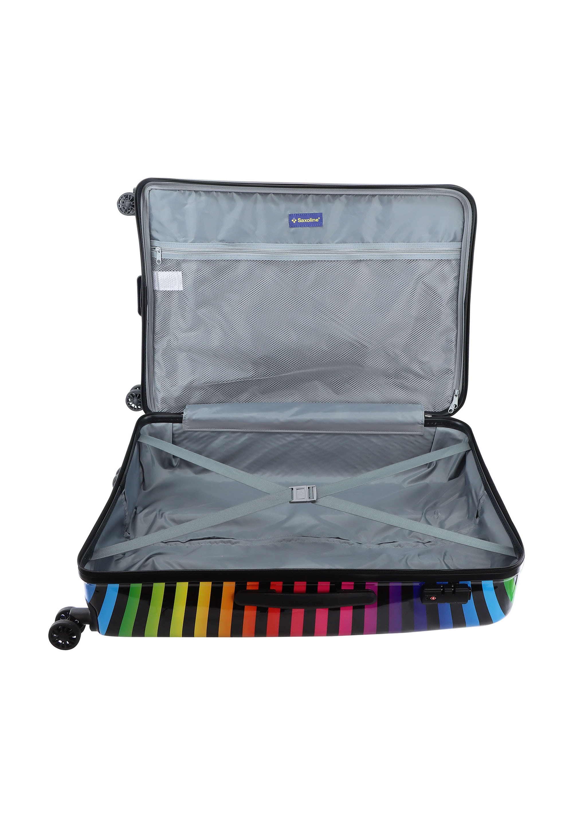 Saxoline® Koffer »Color Strip«, (3 St.), aus Polycarbonat-Material