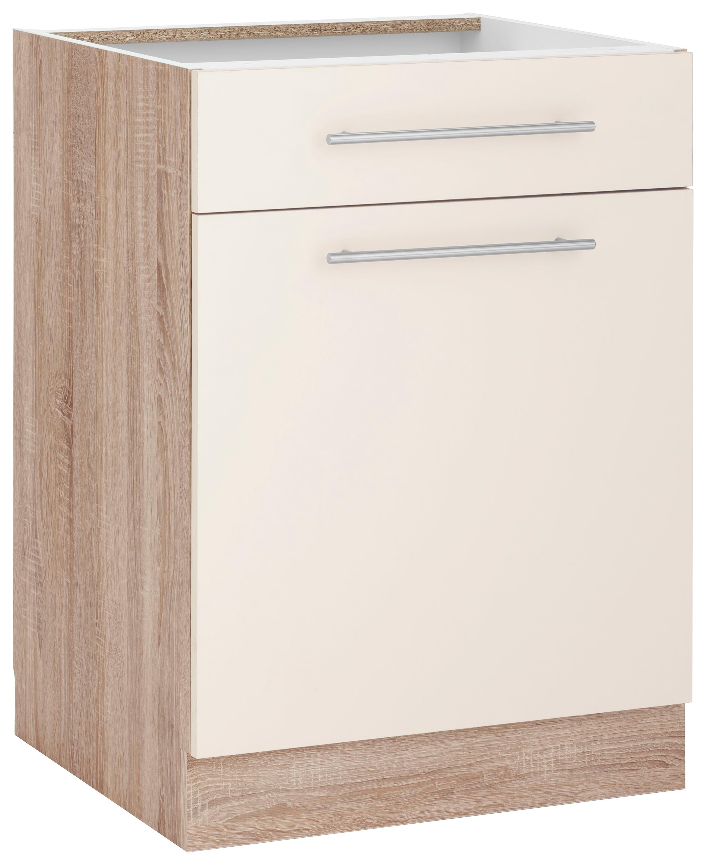 wiho Küchen Unterschrank "Flexi2, Breite 60 cm, Soft-Close bei der Tür" mit Schubkasten, inkl. verstellbaren Einlegeboden