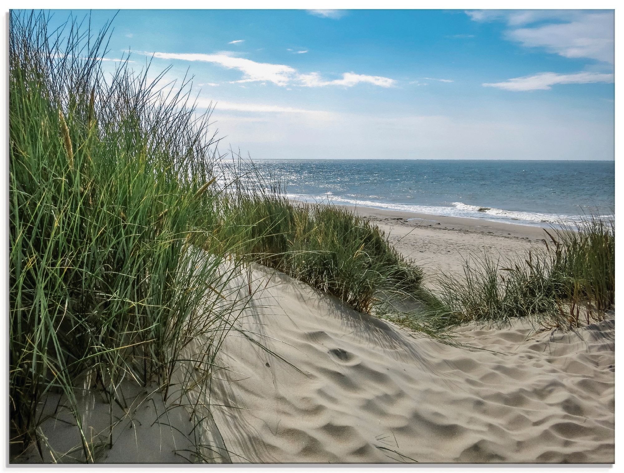 »Dünenlandschaft Alubild, Größen als Sommer Wandaufkleber Leinwandbild, Wandbild BAUR an St.), im | in (1 Strand, Nordsee«, bestellen versch. oder Poster Artland der