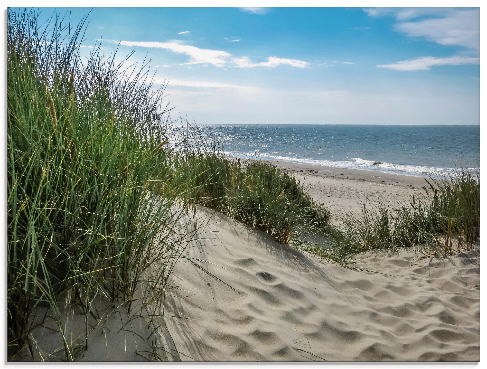 Artland Glasbild "Dünenlandschaft im Sommer an der Nordsee", Strand, (1 St.), in verschiedenen Größen