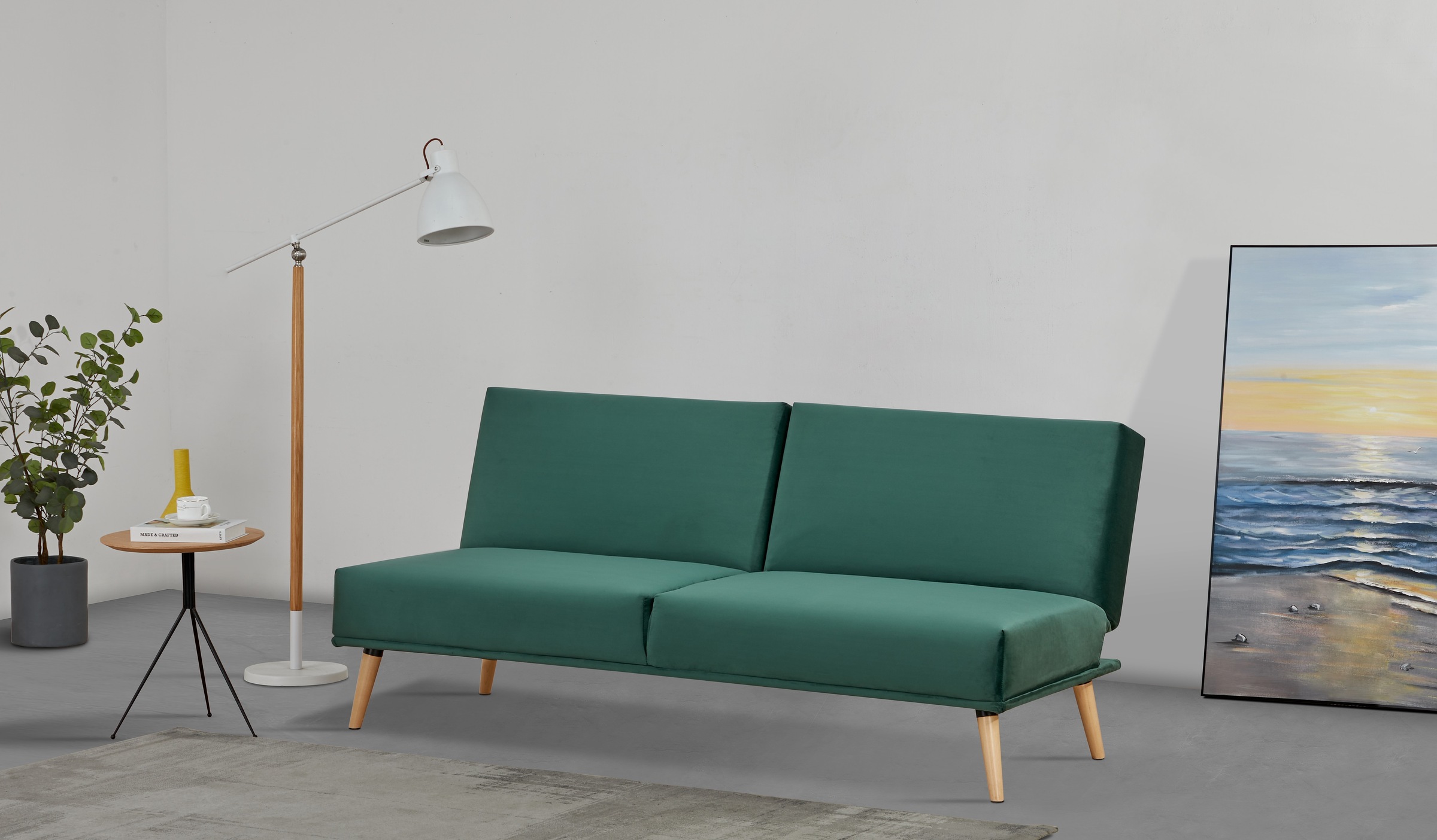 INOSIGN Schlafsofa »TRIPTON, 181 cm, klappbarer 3-Sitzer mit Schlaffunktion,«, verstellbarer geteilter Rücken