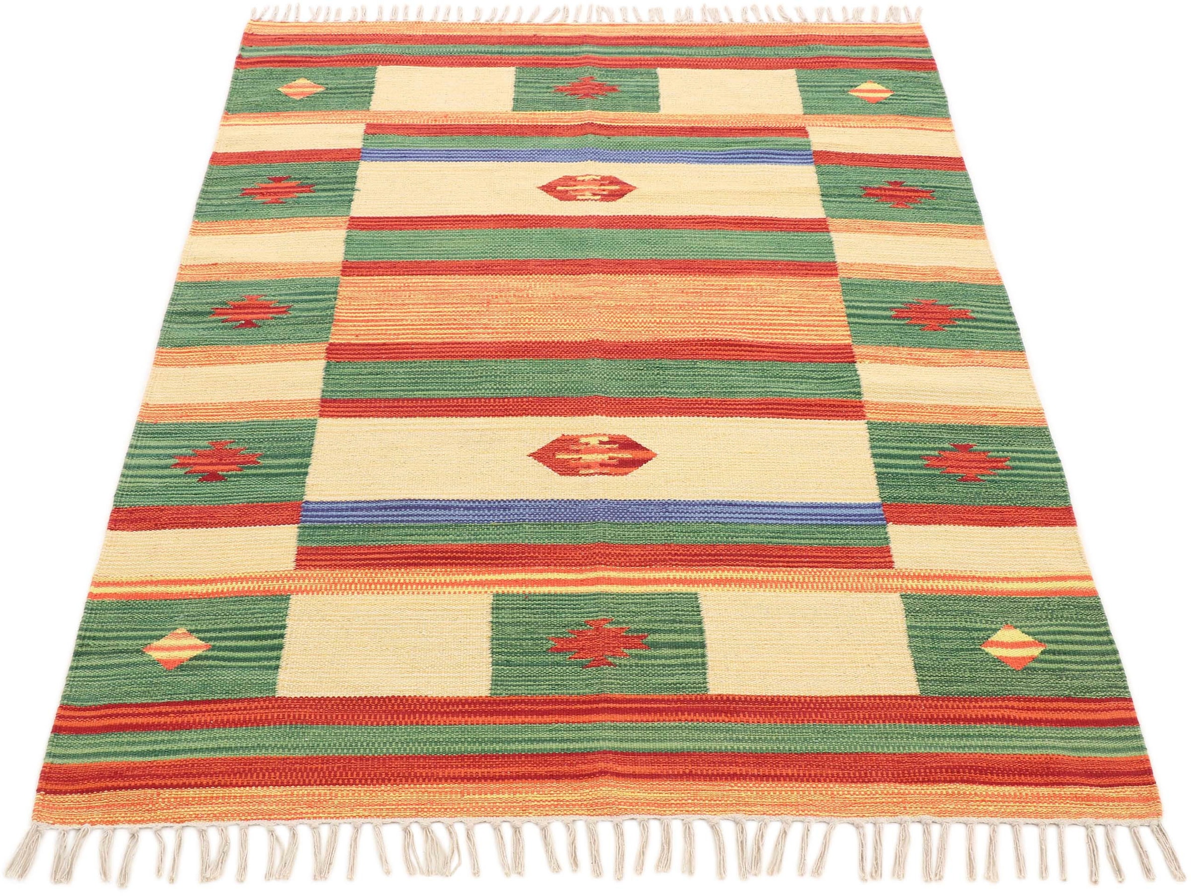 carpetfine Teppich »Kelim Mirza«, rechteckig, 5 mm Höhe