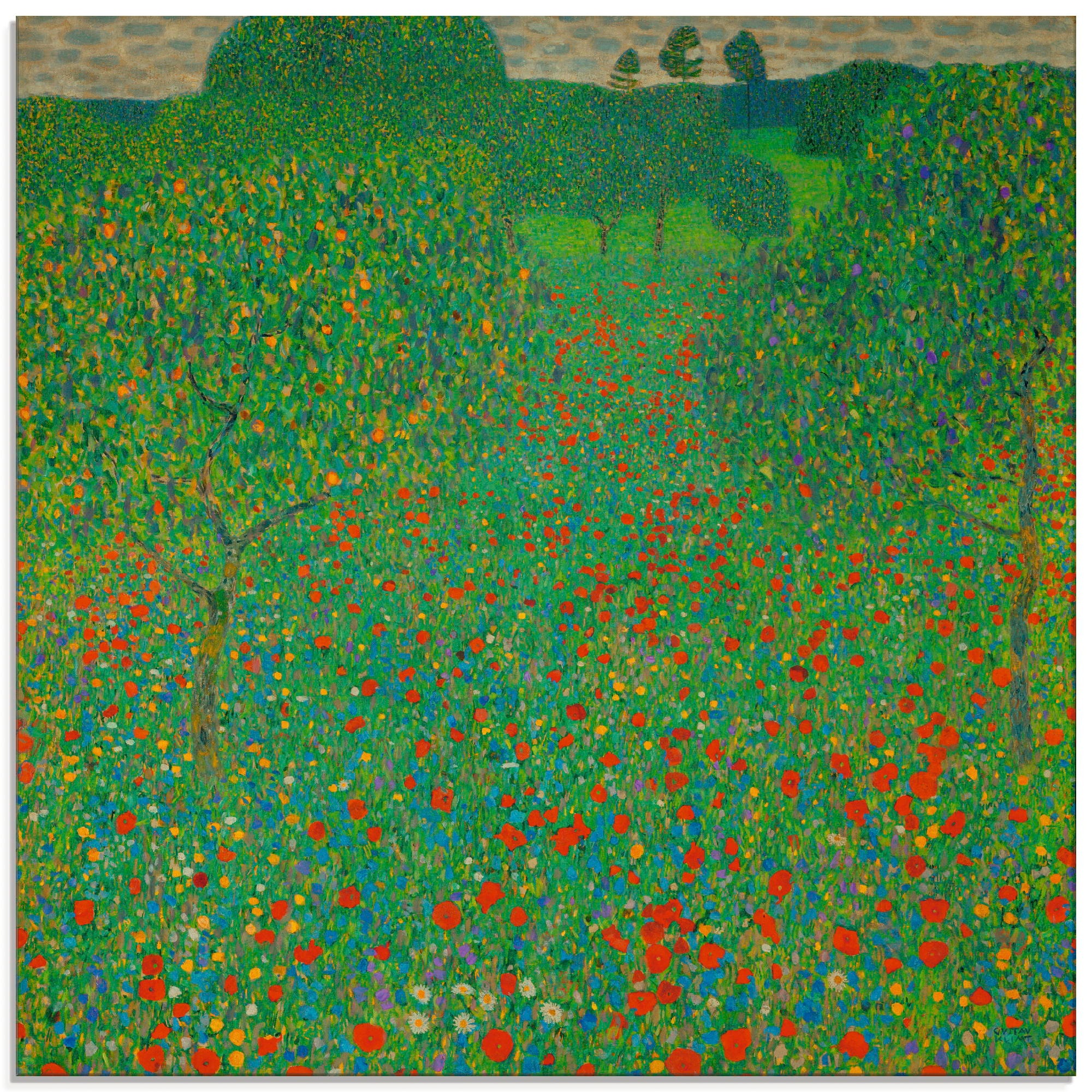 Artland Glasbild »Feld mit Mohn«, Blumen, (1 St.), in verschiedenen Größen