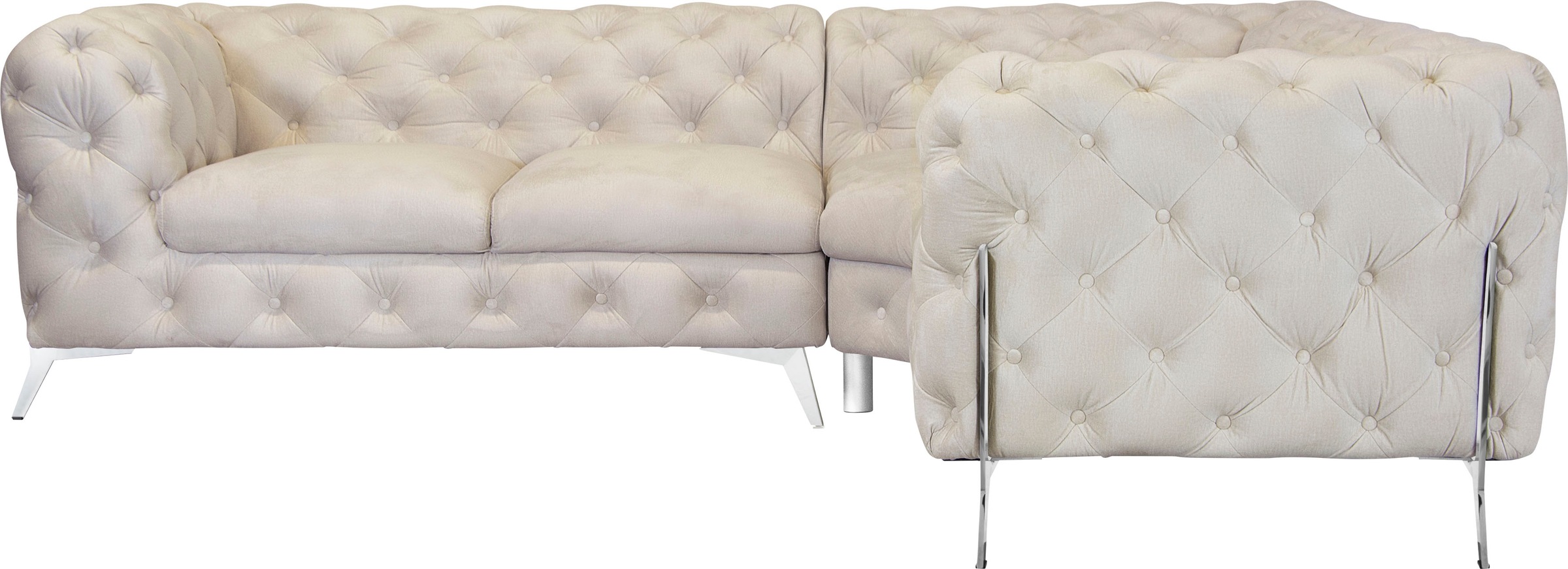 Home affaire Chesterfield-Sofa "Amaury L-Form" moderne Chersterfield-Optik, günstig online kaufen