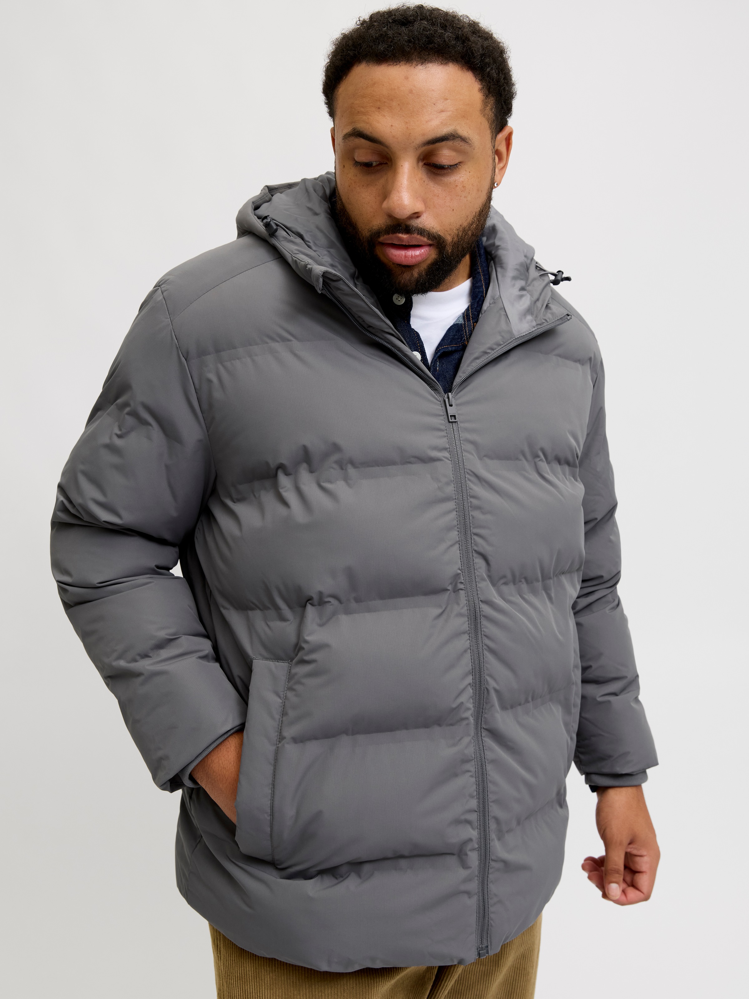 Jack & Jones PlusSize Steppjacke "JJESOHO PUFFER HOOD SN PLS" mit Kapuze günstig online kaufen