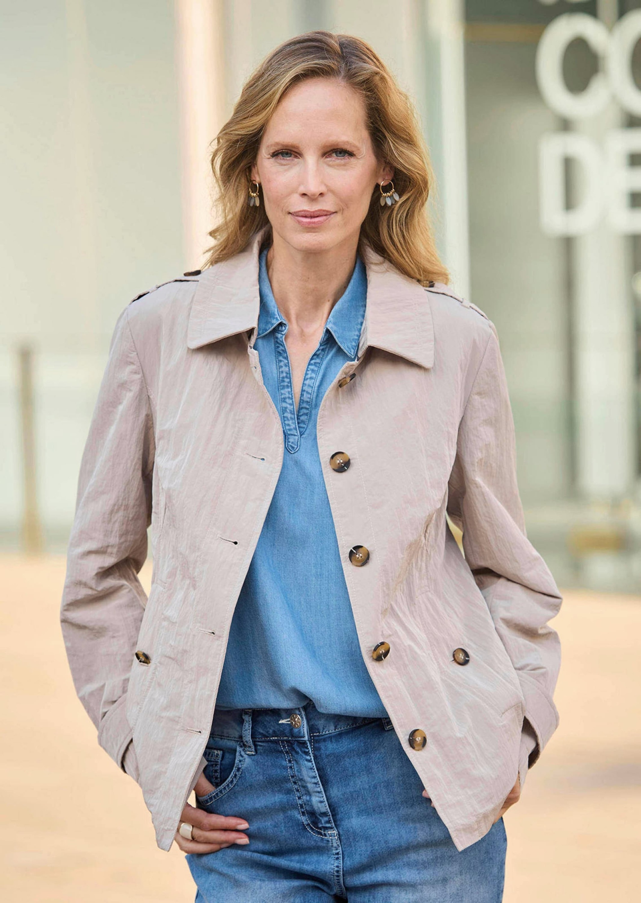 GOLDNER Blouson »Trench-Jacke in Crash-Optik«