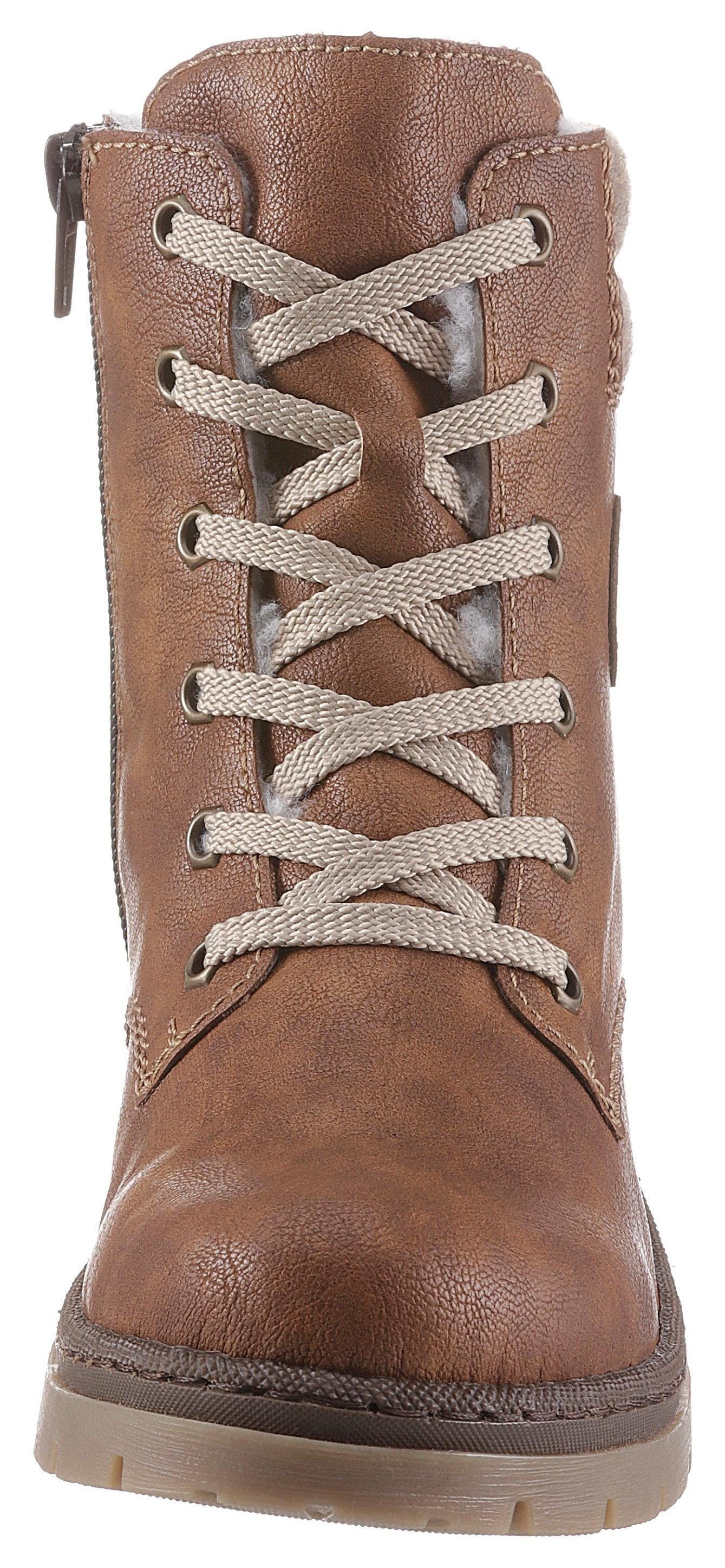 Rieker Winterboots, Winterstiefelette, Blockabsatz, in trendiger Used-Optik