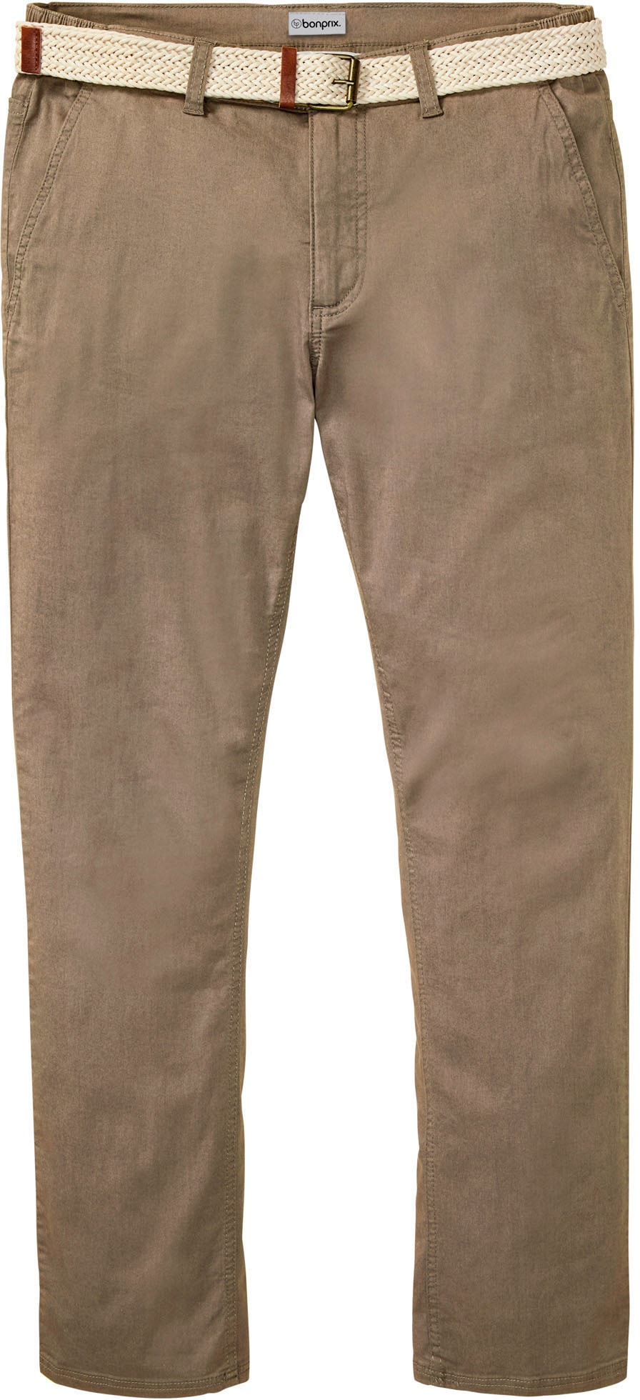 bonprix Chinohose »Regular Fit Chinohose mit Komfortbund und Gürtel, Straight«  aus Baumwolle und Elasthan, mit Komfortbund und Gürtel, Regular Fit
