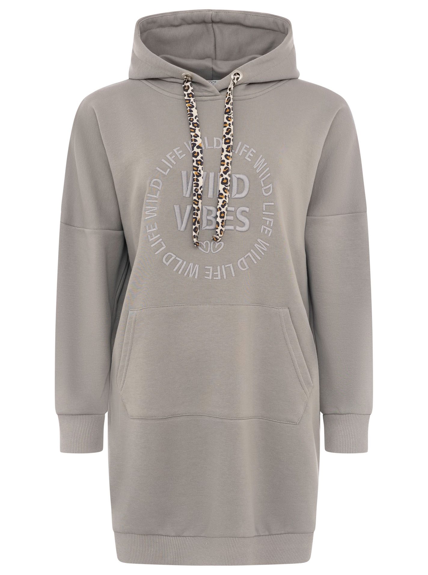 Zwillingsherz Sweatkleid »"Wild Vibes"« Kängurutasche praktische Fronttaschen, Leo-Kordel, tonale Stickerei