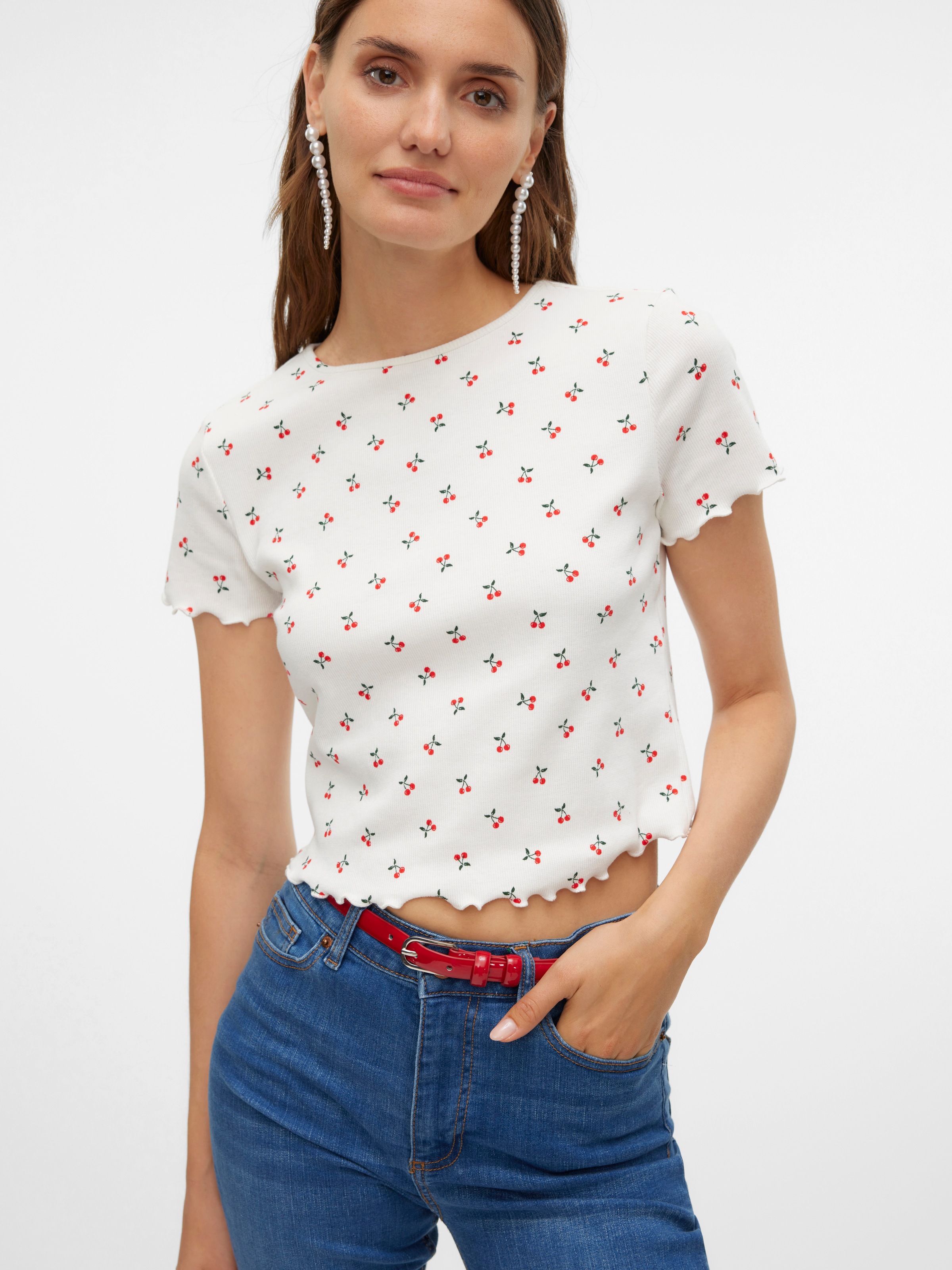 Vero Moda Kurzarmshirt »VMHARRY SS O-NECK TOP JRS NOOS«