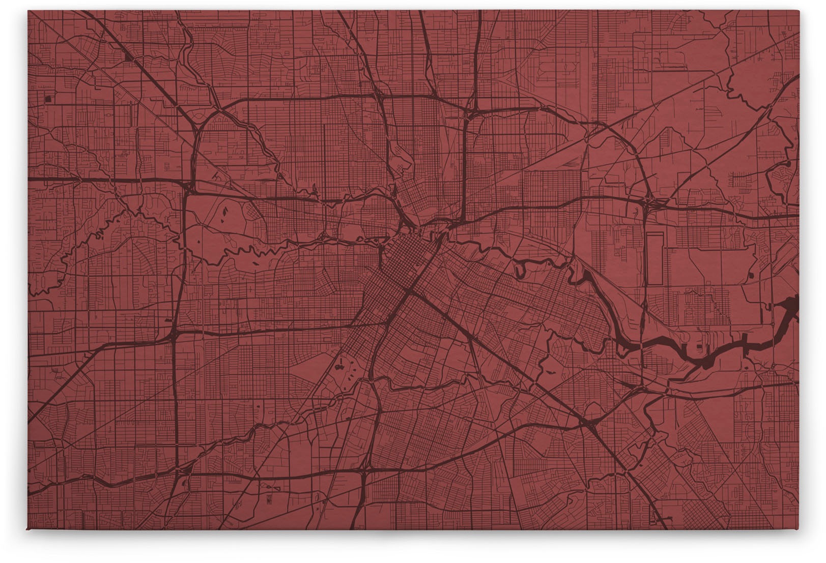 A.S. Création Leinwandbild »metropolitan 3«, Modern, (1 St.), Keilrahmen Bild Stadtplan Karte Rot